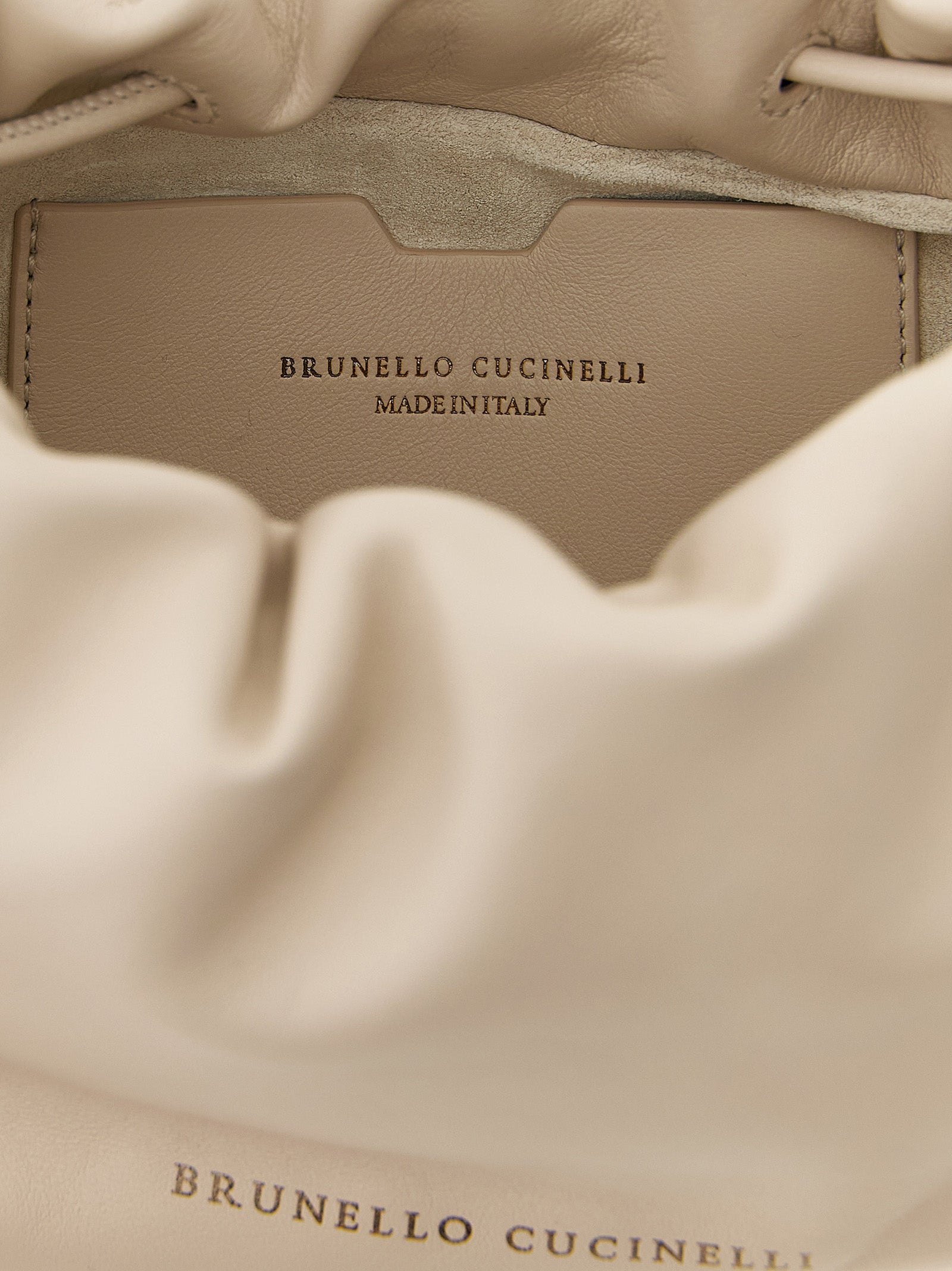Brunello Cucinelli Weiße Lammleder Umhängetasche