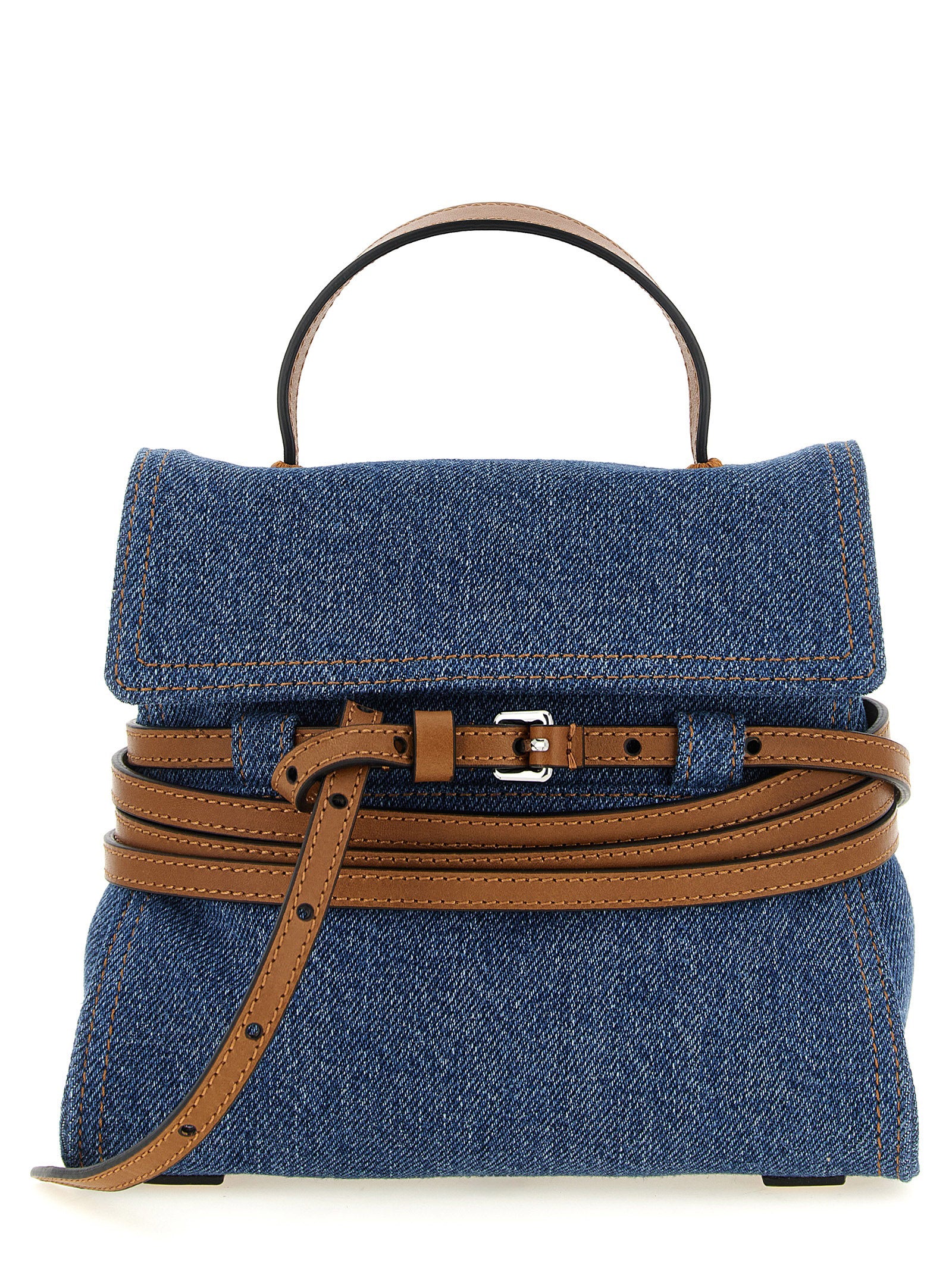 Moschino Blaue Baumwoll-Handtasche