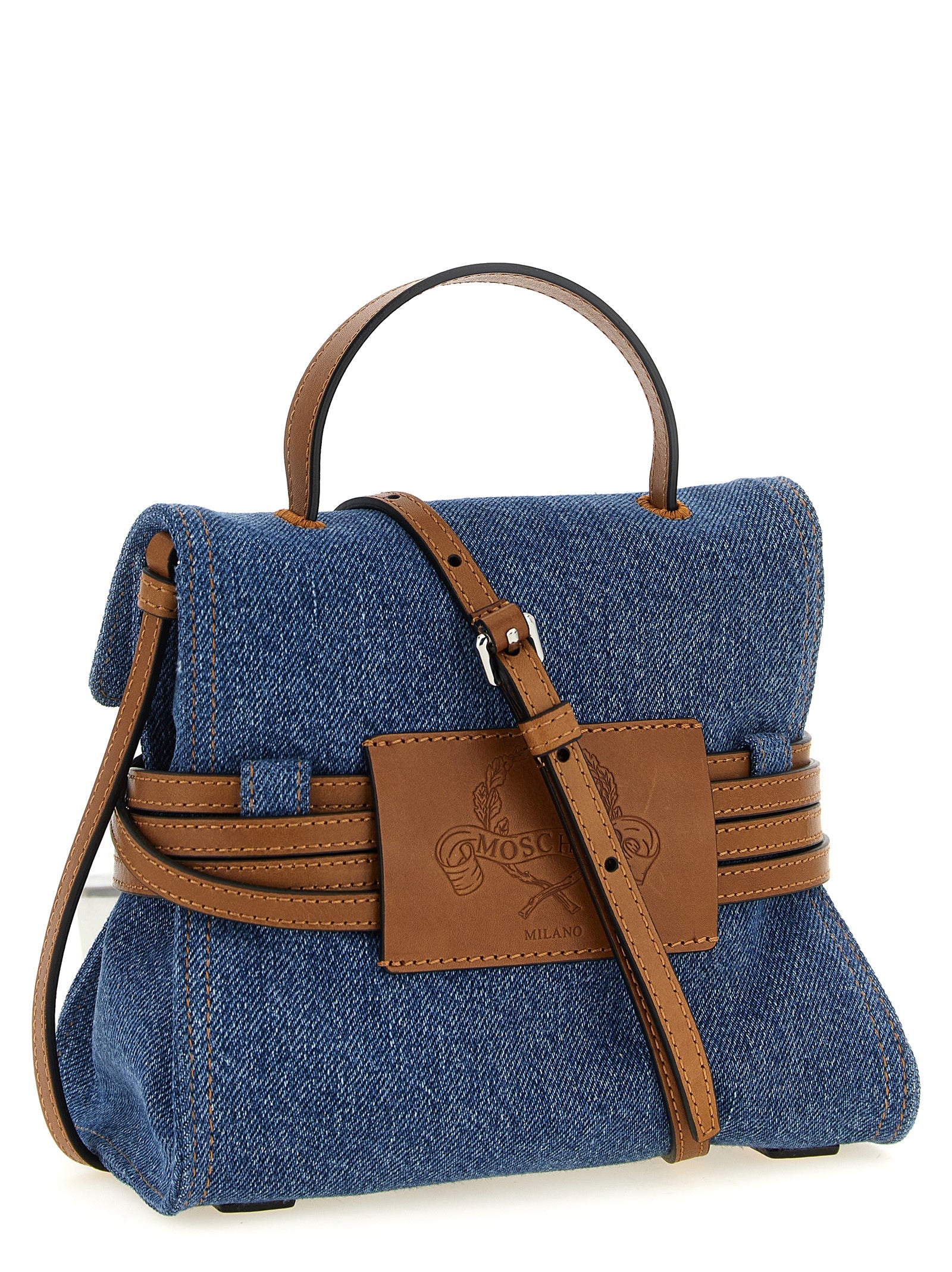 Moschino Blaue Baumwoll-Handtasche
