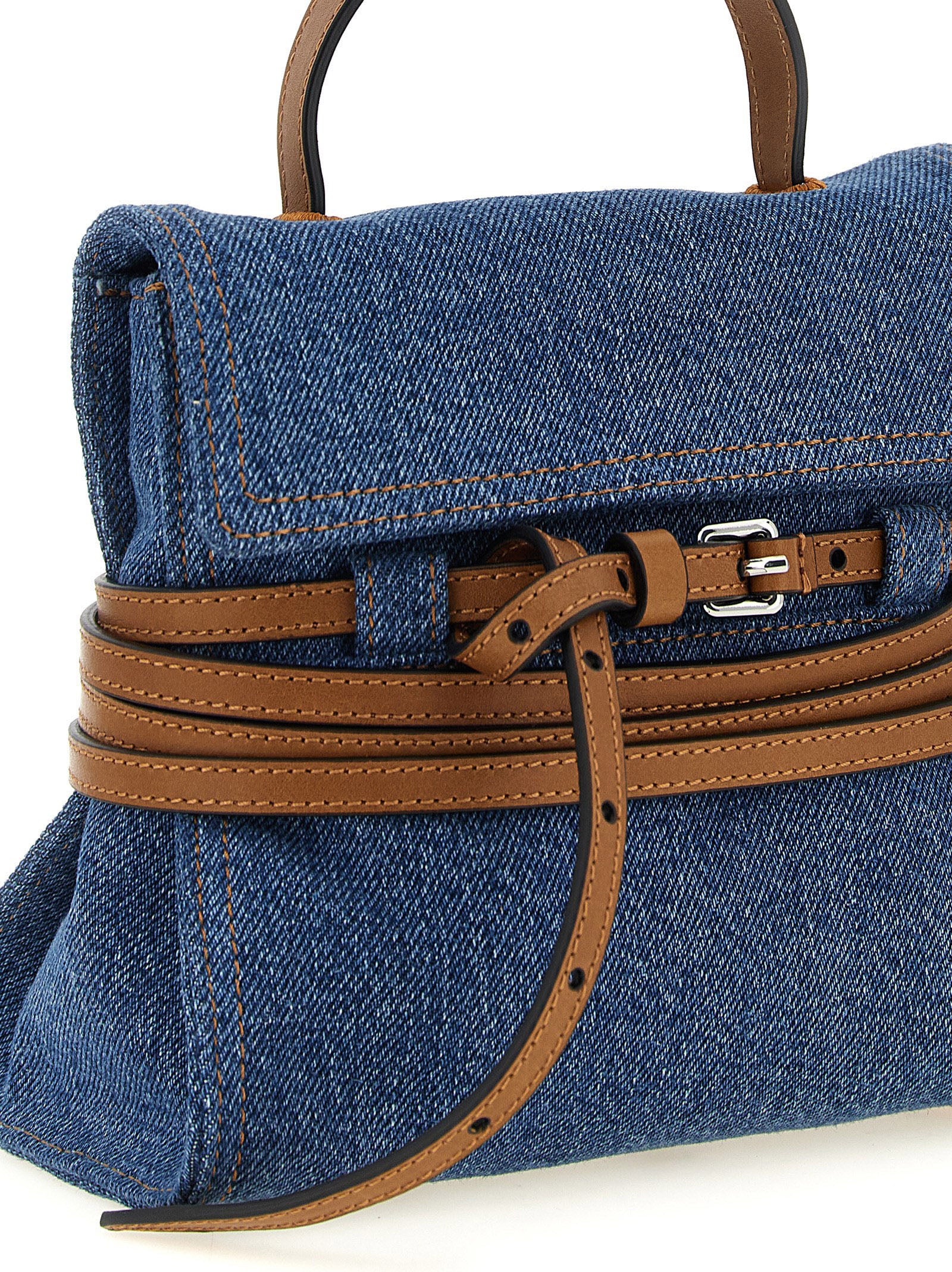 Moschino Blaue Baumwoll-Handtasche