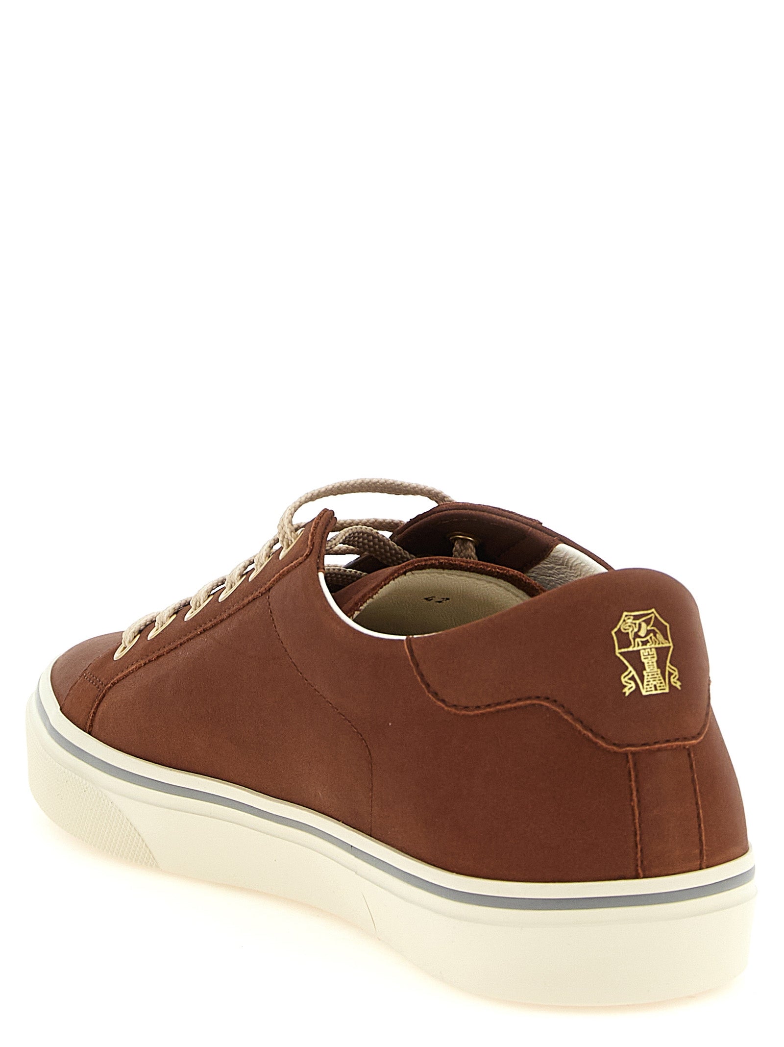 Brunello Cucinelli Sneakers aus braunem Kalbsleder