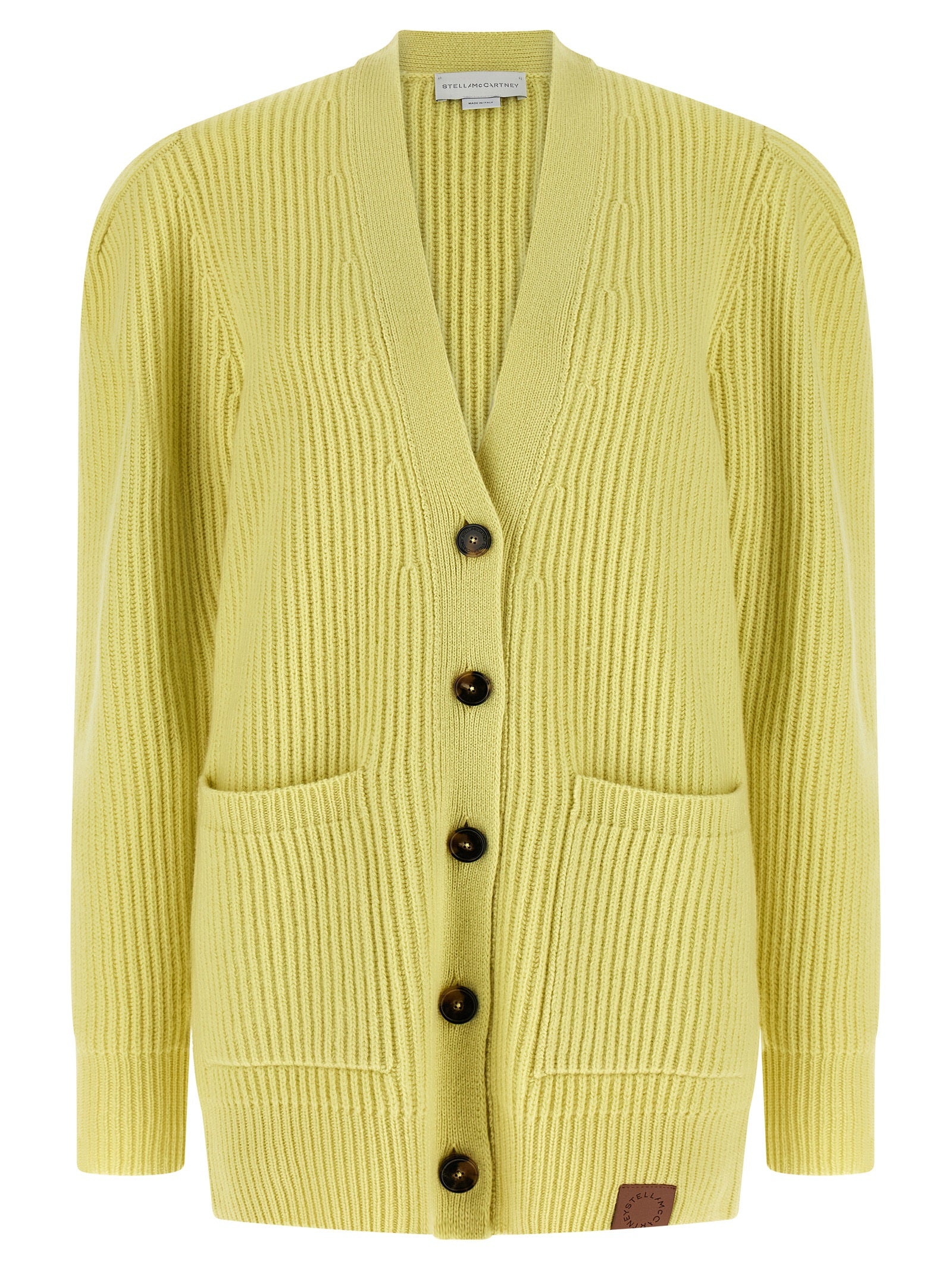 Stella McCartney Zweifarbige Strickjacke aus reiner Schurwolle