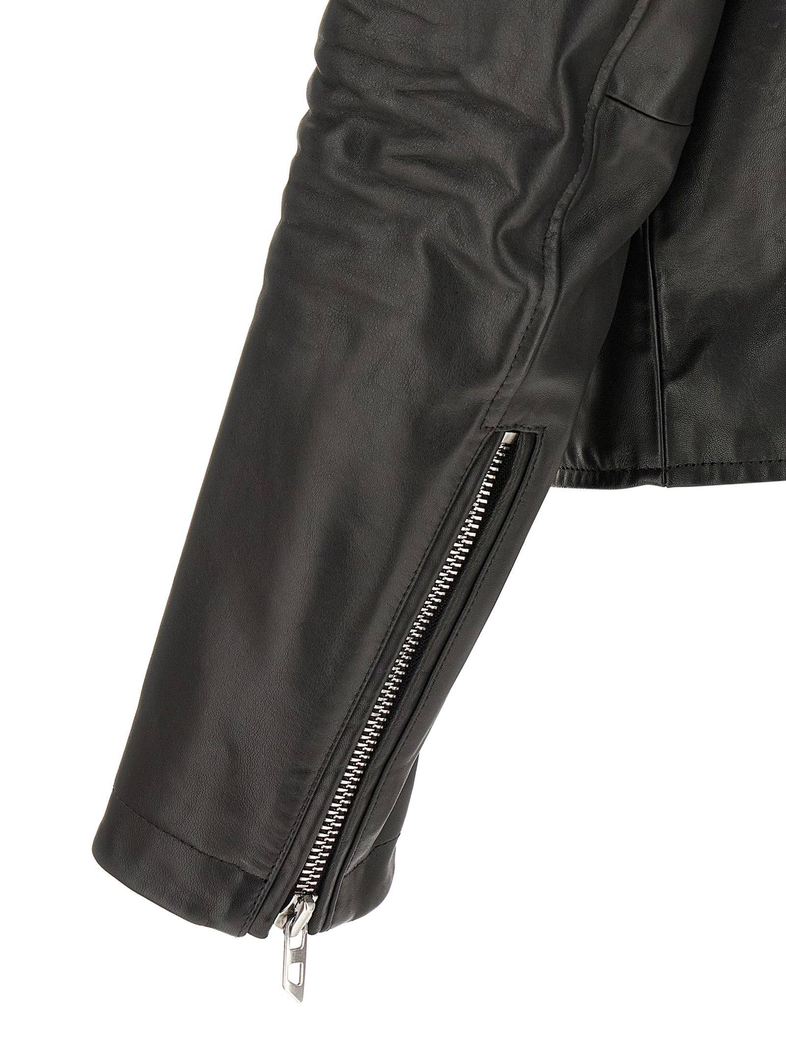 Diesel Schwarze Lederjacke aus Rindsleder