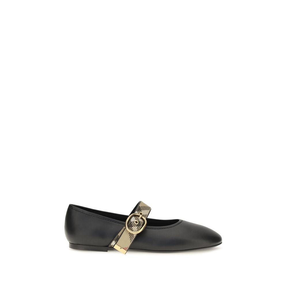 Burberry Schwarze Ballerinas aus Kalbsleder Bos Taurus