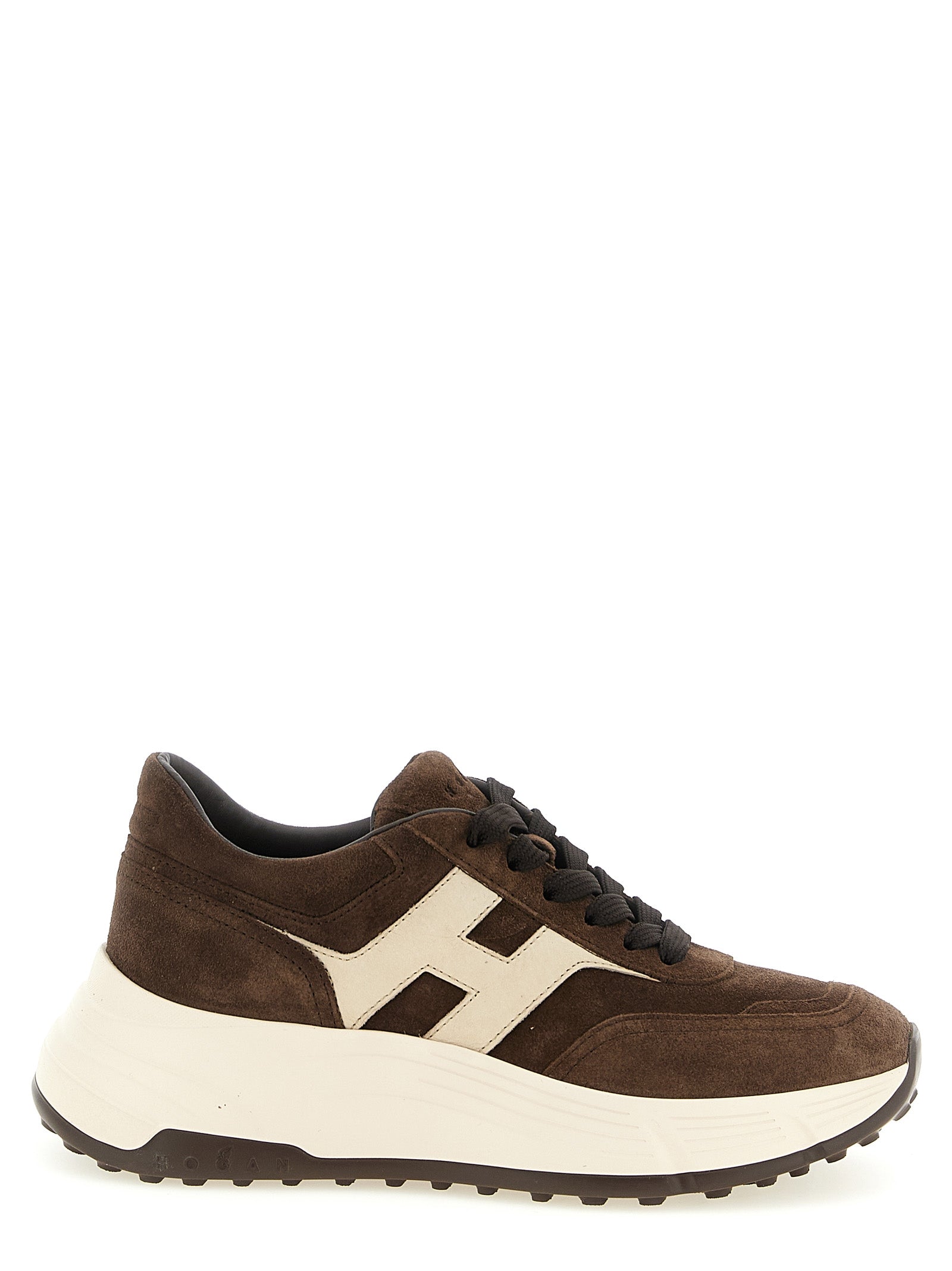 Hogan Braune Kalbsleder-Sneaker im Athletic-Stil