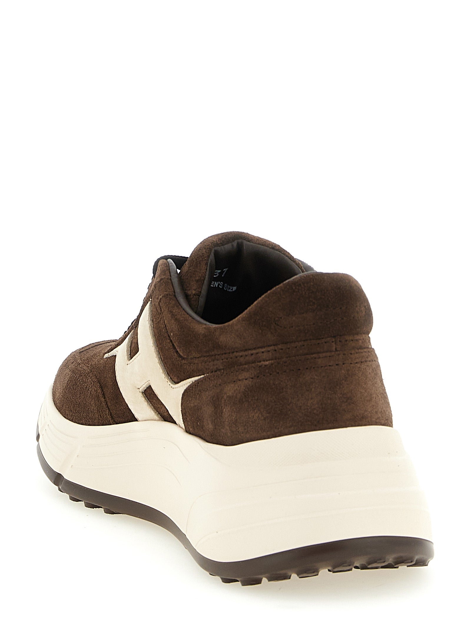 Hogan Braune Kalbsleder-Sneaker im Athletic-Stil