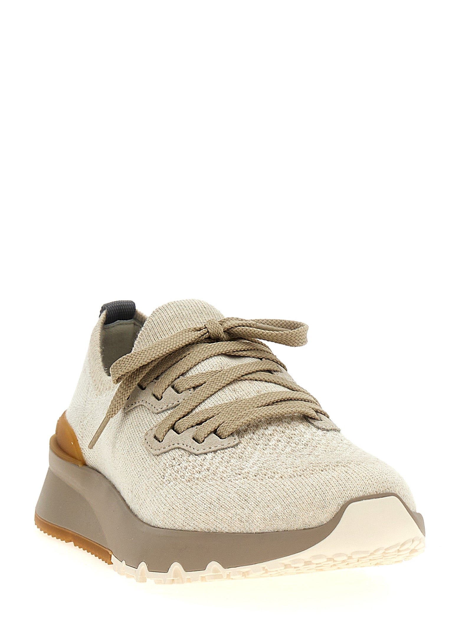 Brunello Cucinelli Beige Baumwoll Low-Top-Sneaker