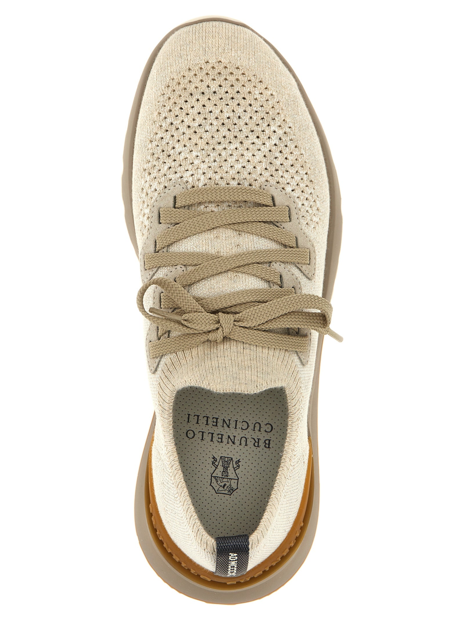 Brunello Cucinelli Beige Baumwoll Low-Top-Sneaker