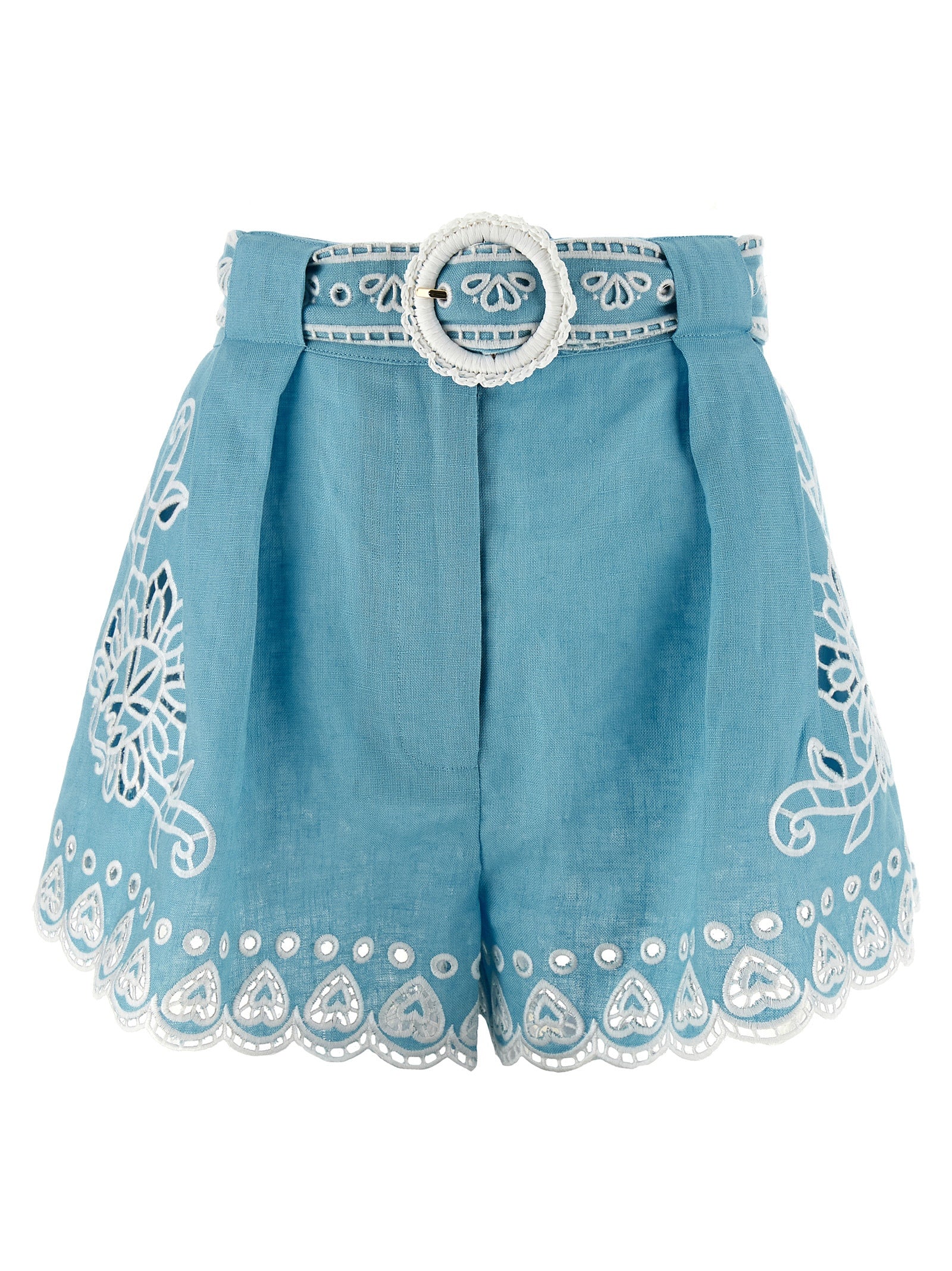 FARM RIO Blaue Leinen-Bermudashorts