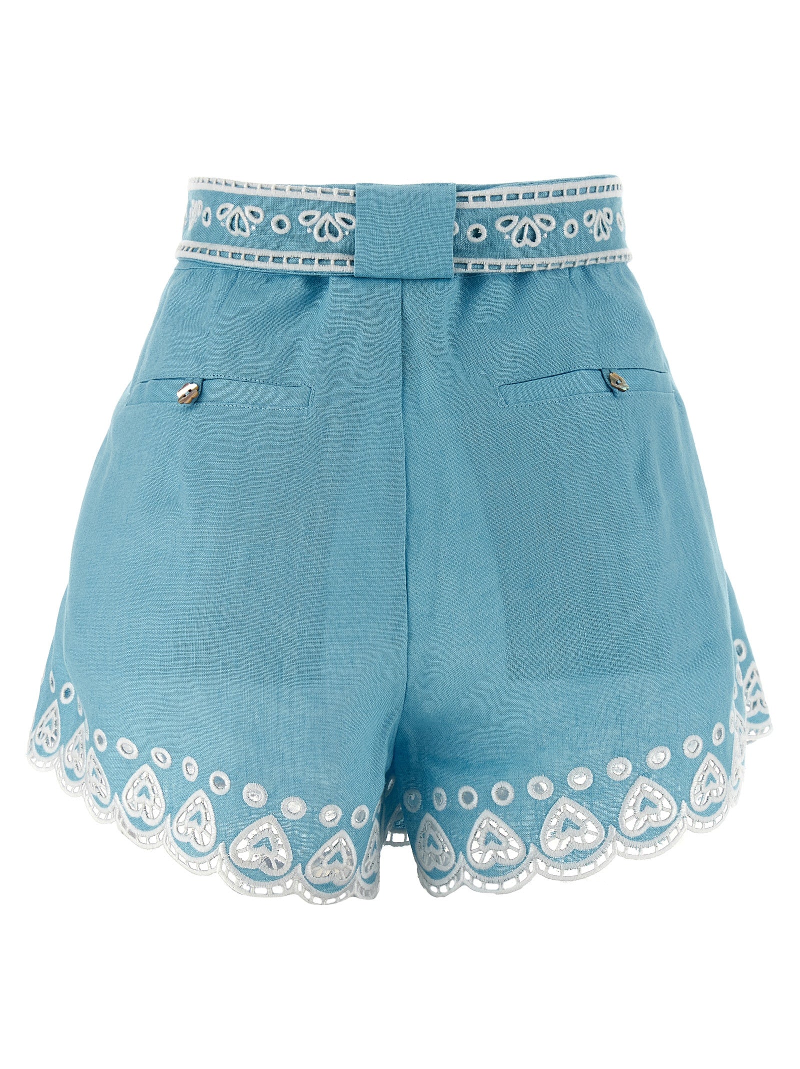 FARM RIO Blaue Leinen-Bermudashorts