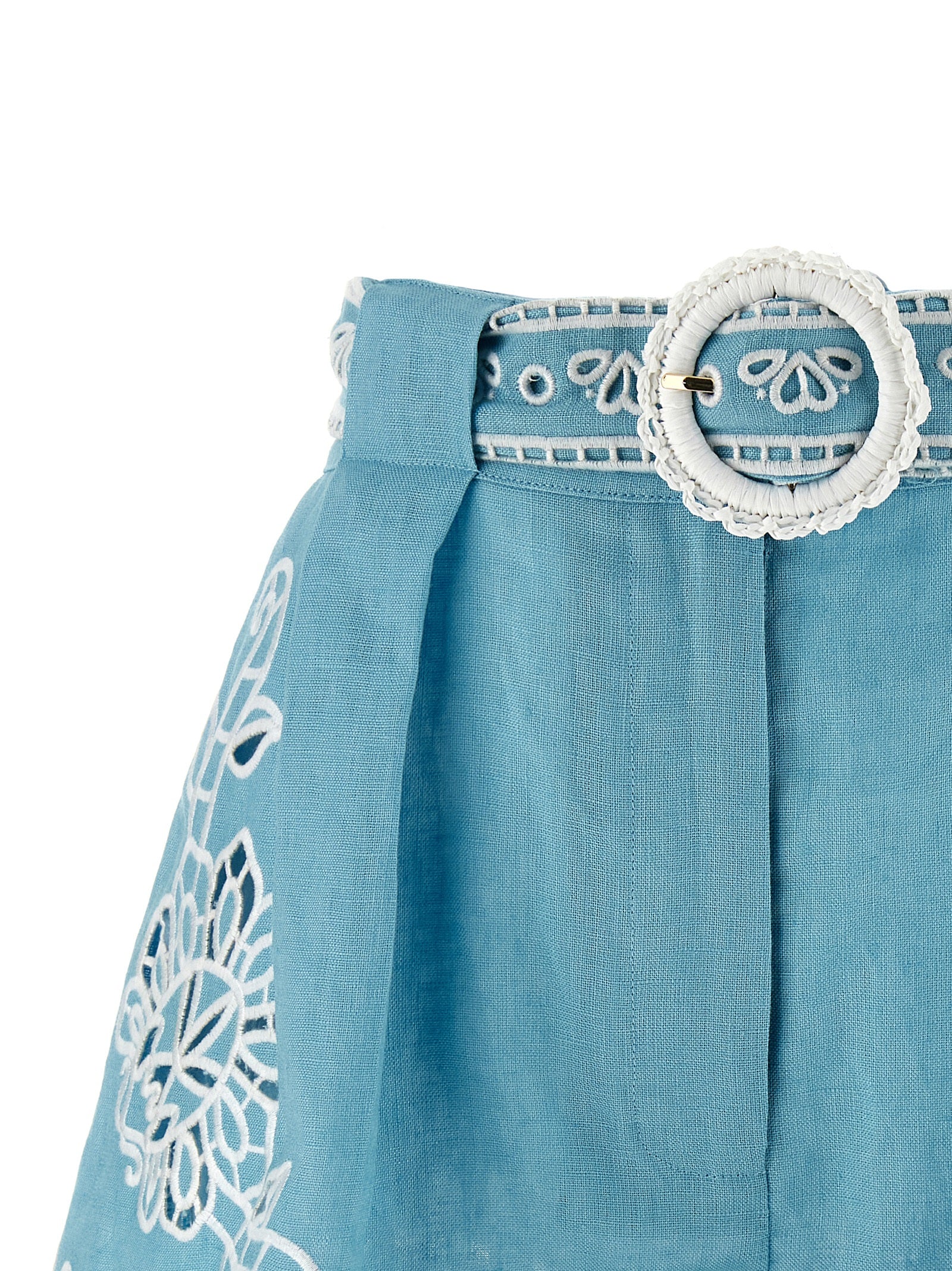 FARM RIO Blaue Leinen-Bermudashorts