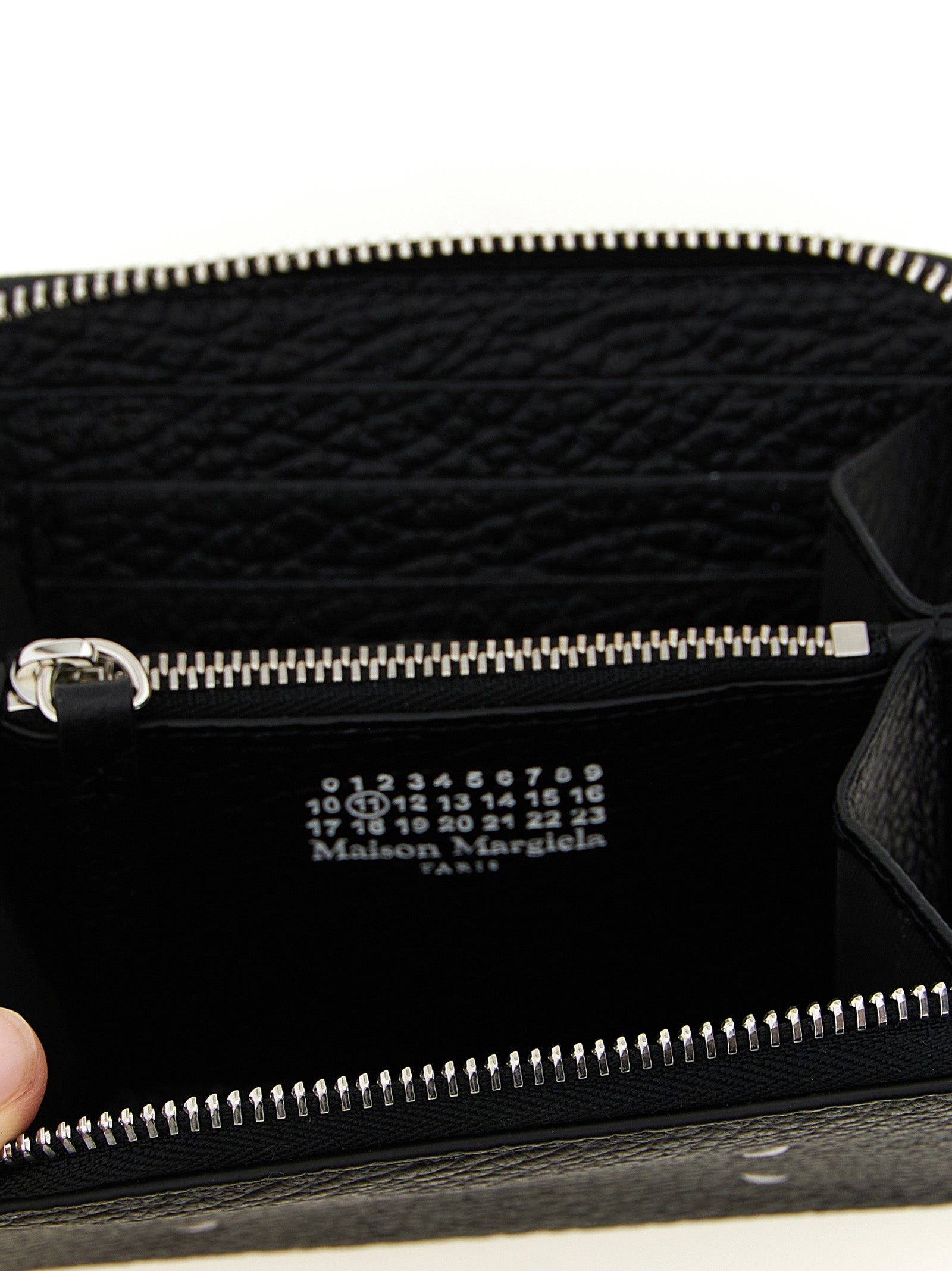 Maison Margiela Schwarzes Kalbsleder Portemonnaie