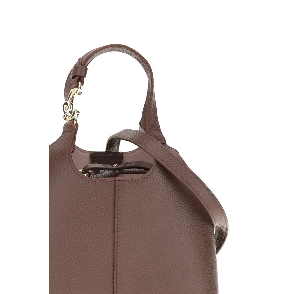 Coccinelle Beige Kalbsleder Bos Taurus Schultertasche