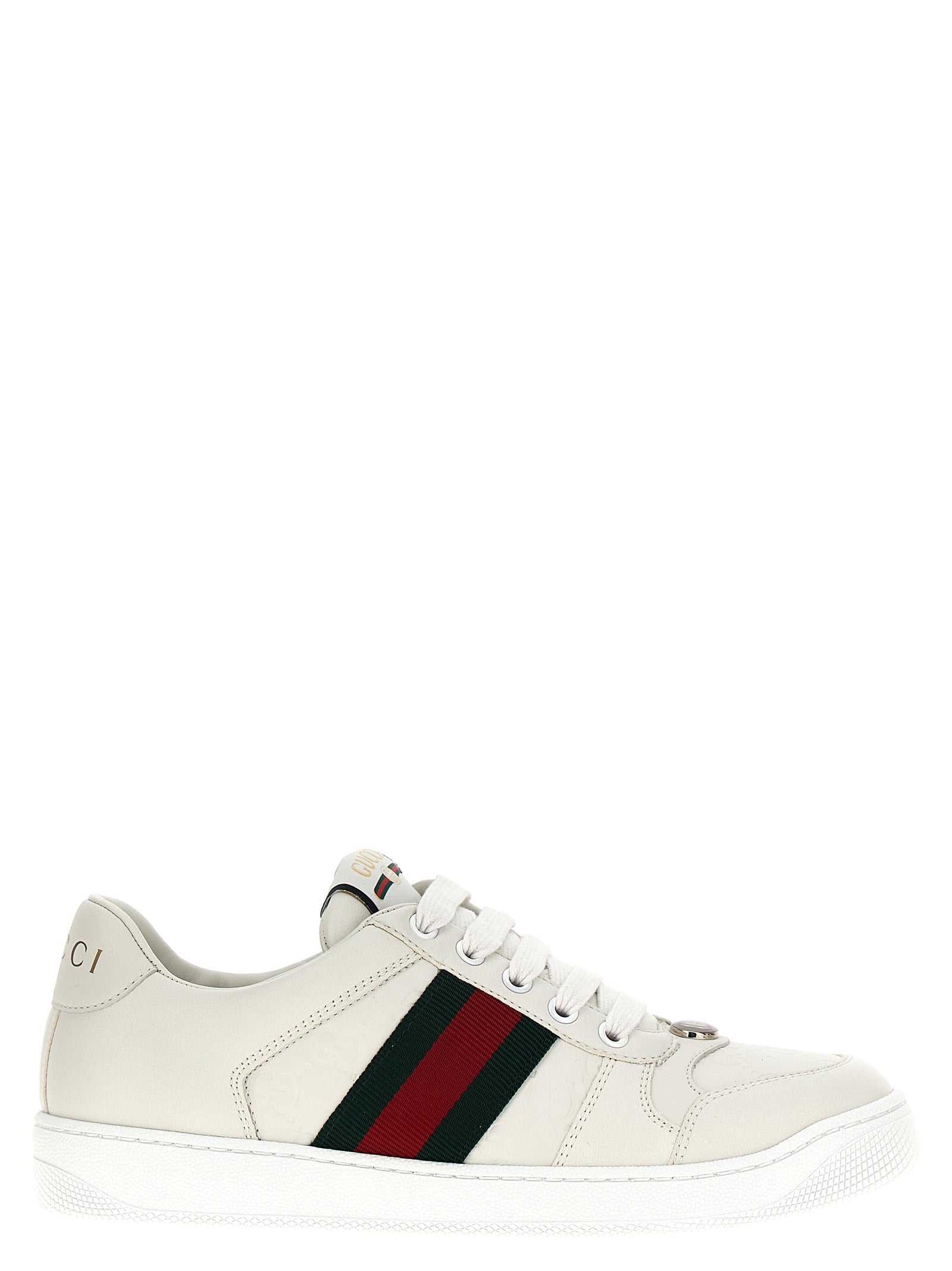 Gucci Weiße Low-Top-Sneaker aus Lammleder