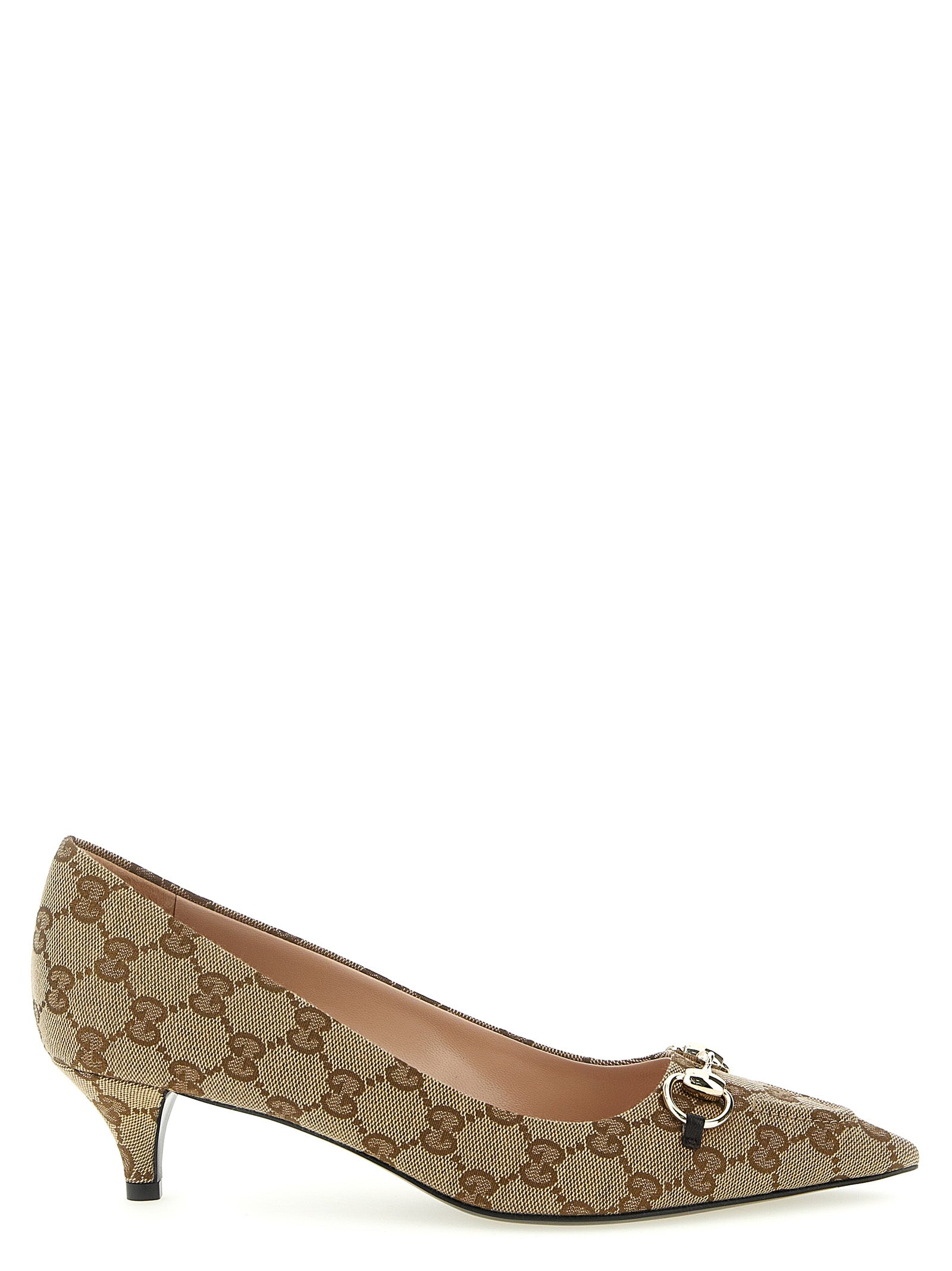 Gucci Beige Pumps mit mittlerem Absatz aus Polyester