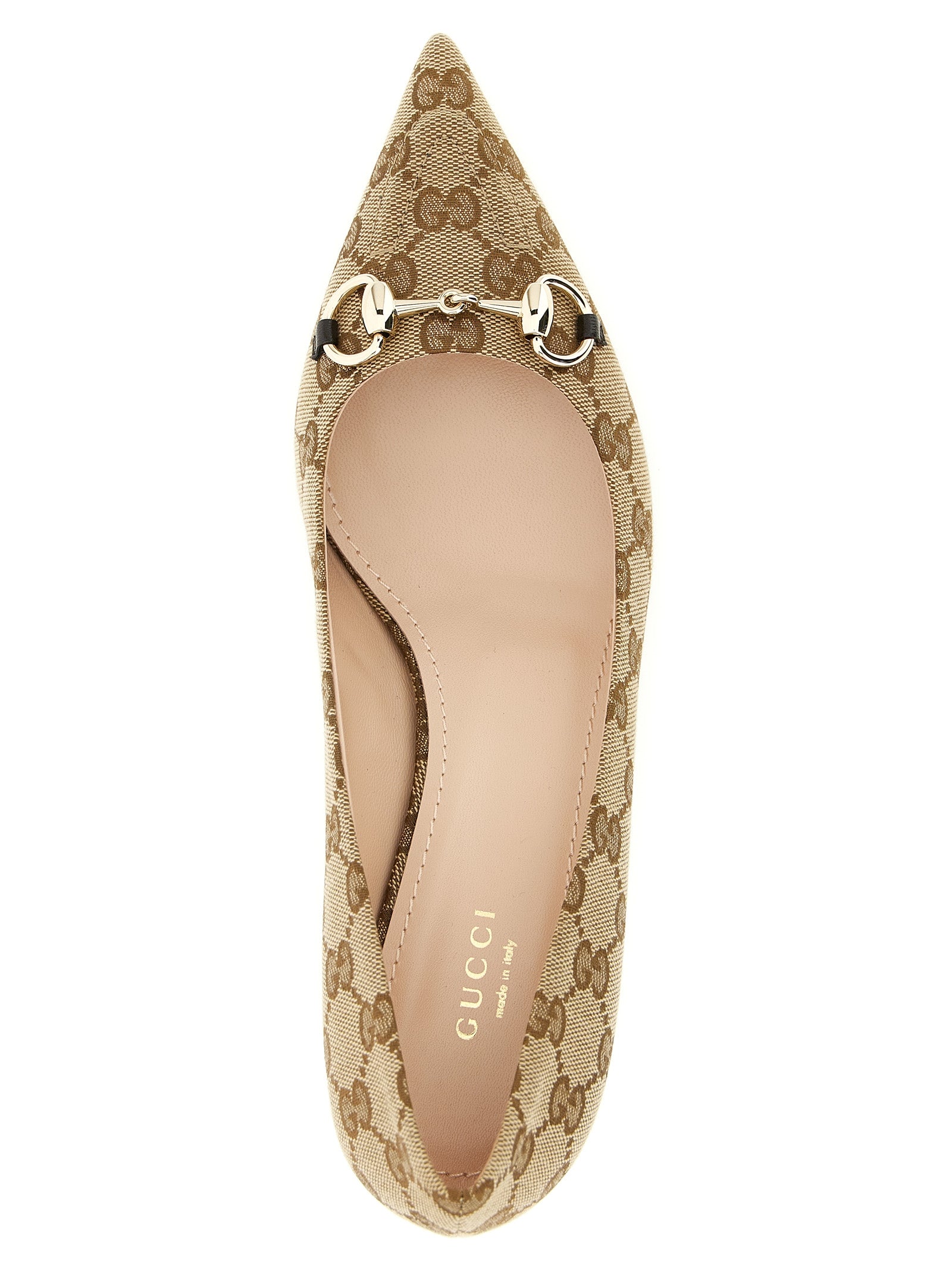 Gucci Beige Pumps mit mittlerem Absatz aus Polyester
