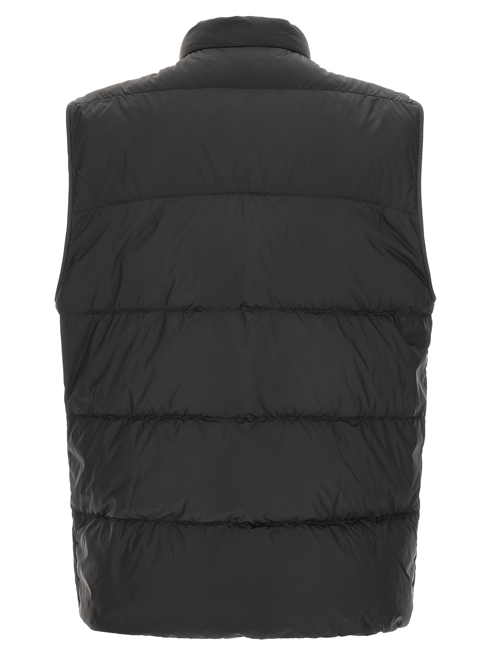 Moncler Schwarze ärmellose Jacke aus Polyamid