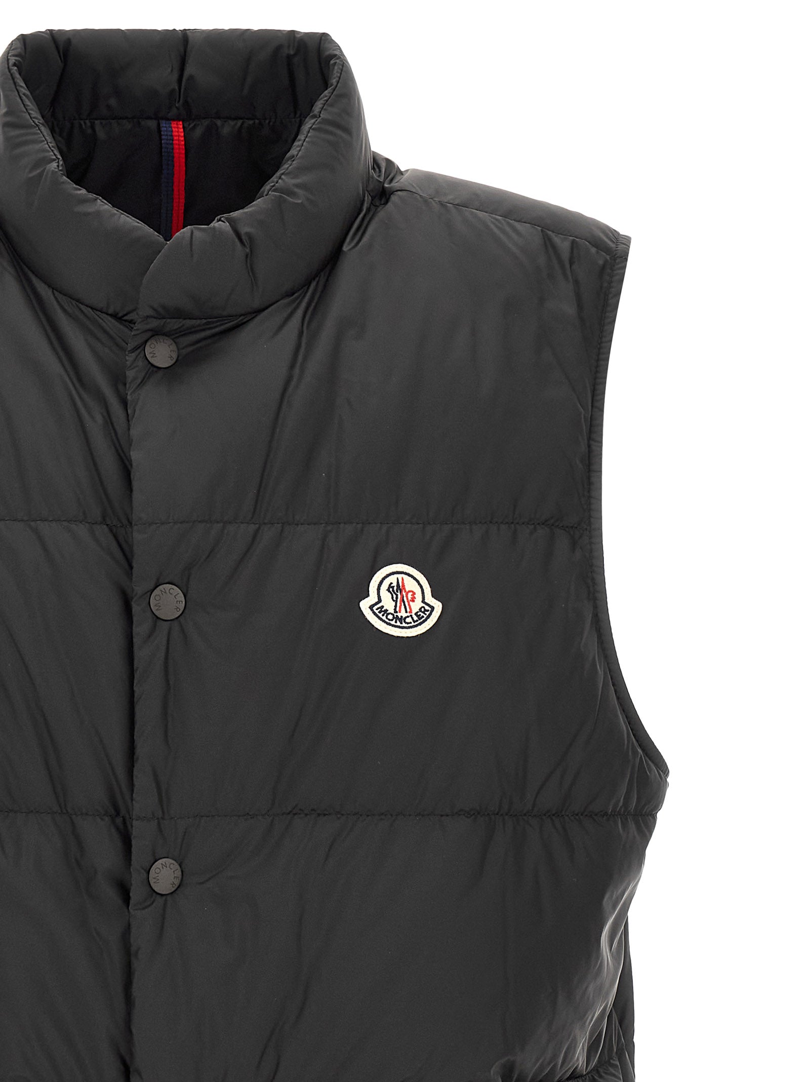Moncler Schwarze ärmellose Jacke aus Polyamid