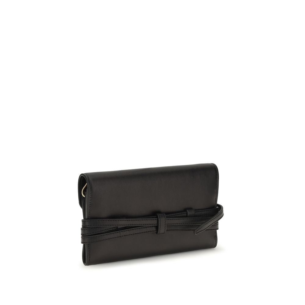 Moschino Schwarze Umhängetasche aus Ziegenleder