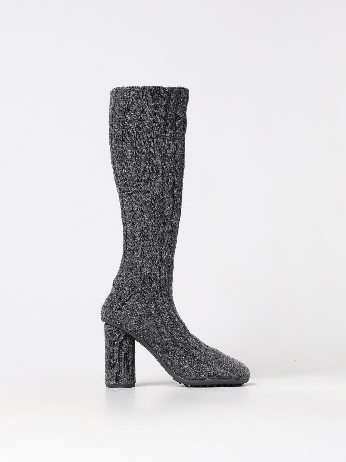 Bottega Veneta Grauer Woll-Overknee-Stiefel