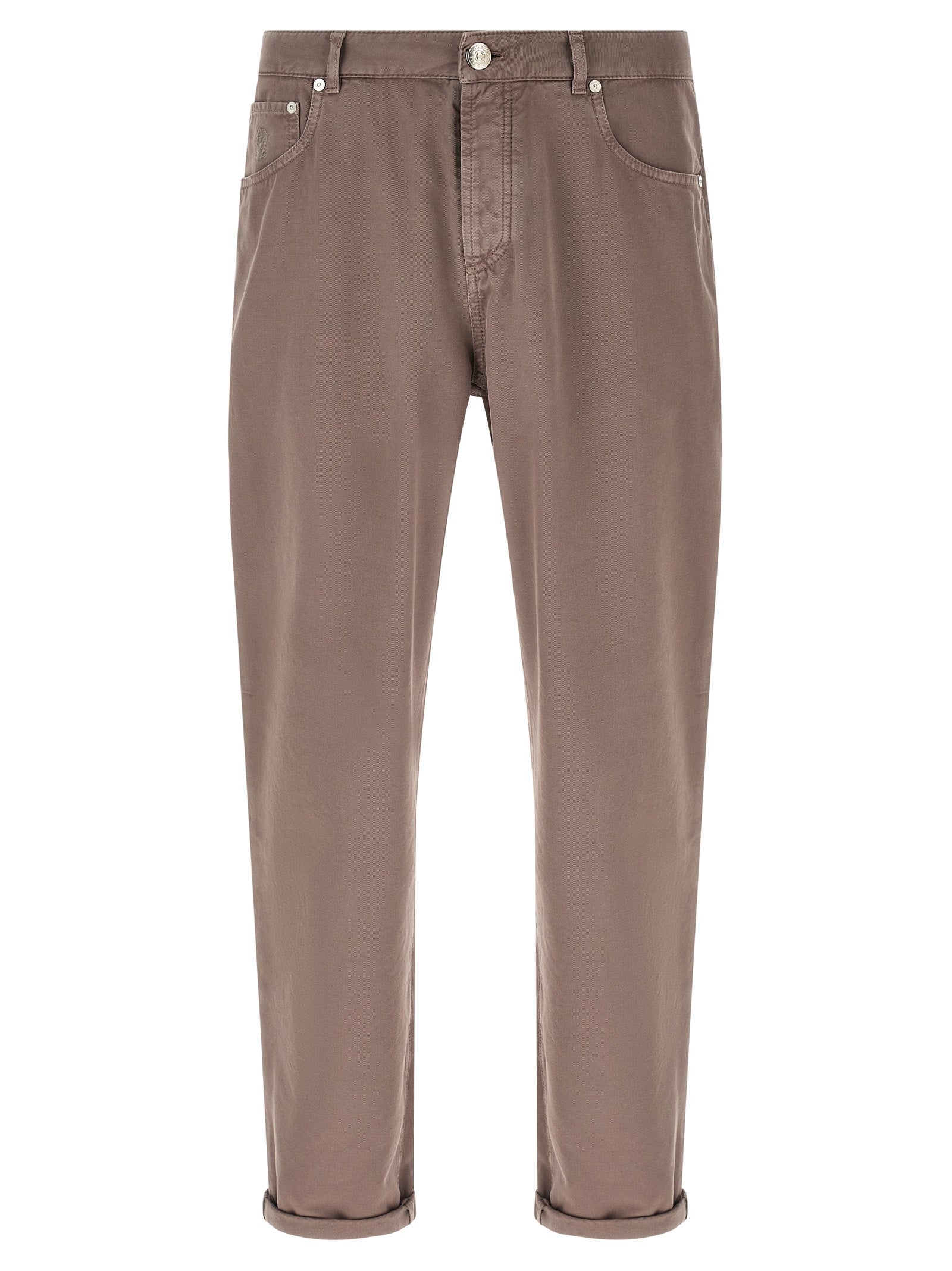 Brunello Cucinelli Braune Baumwollhose für die Freizeit