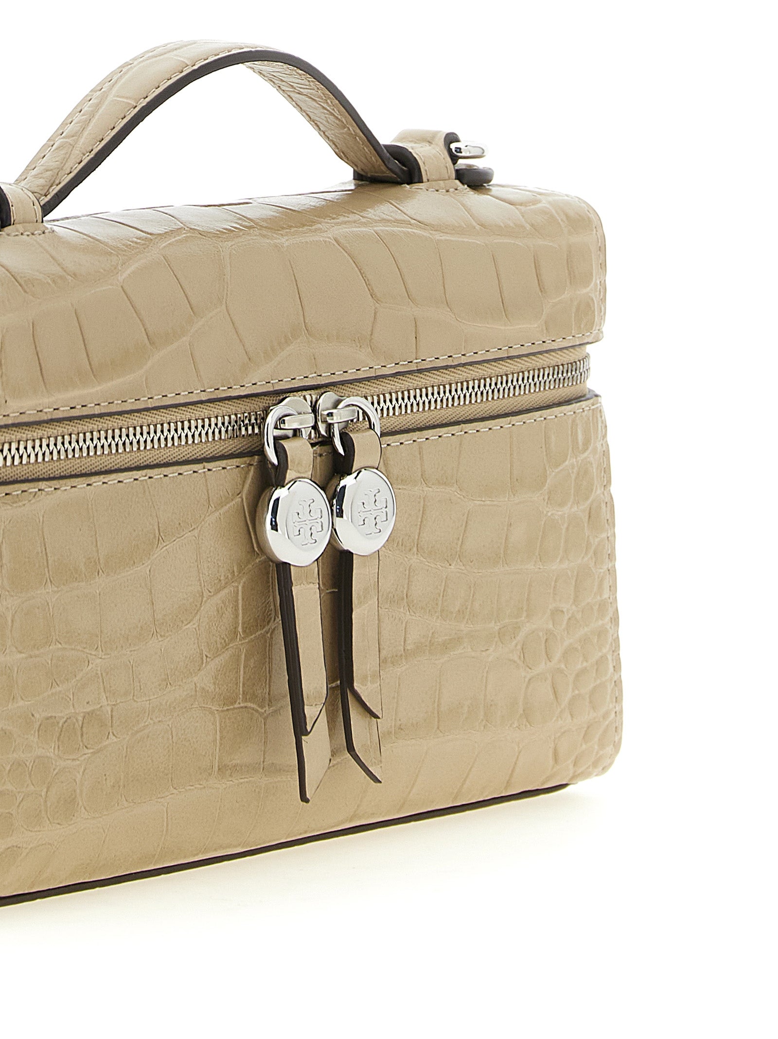 Tory Burch Beige Kalbsleder-Schultertasche