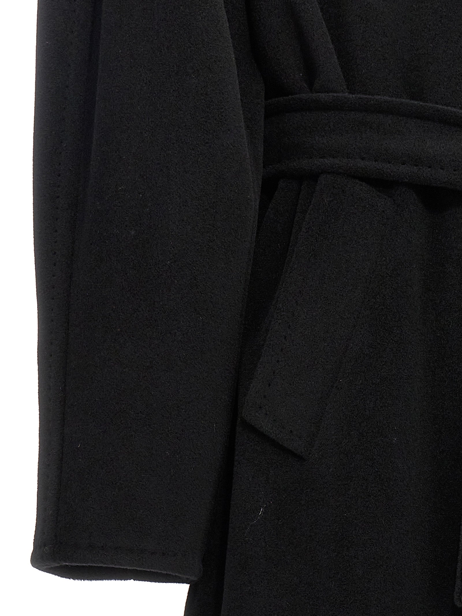Max Mara Schwarzer Wollmantel aus reiner Schurwolle