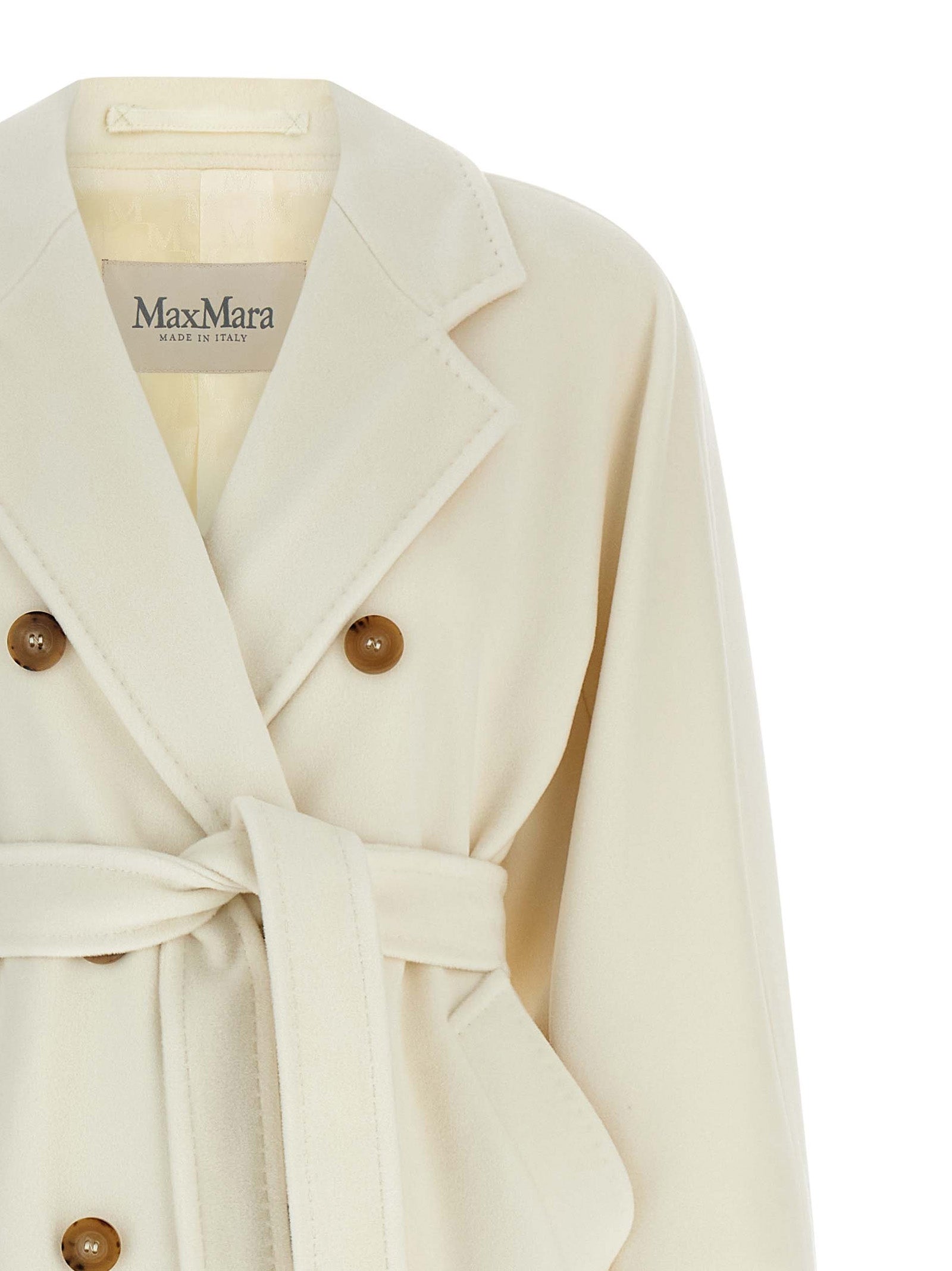 Max Mara Mantel aus weißer Schurwolle