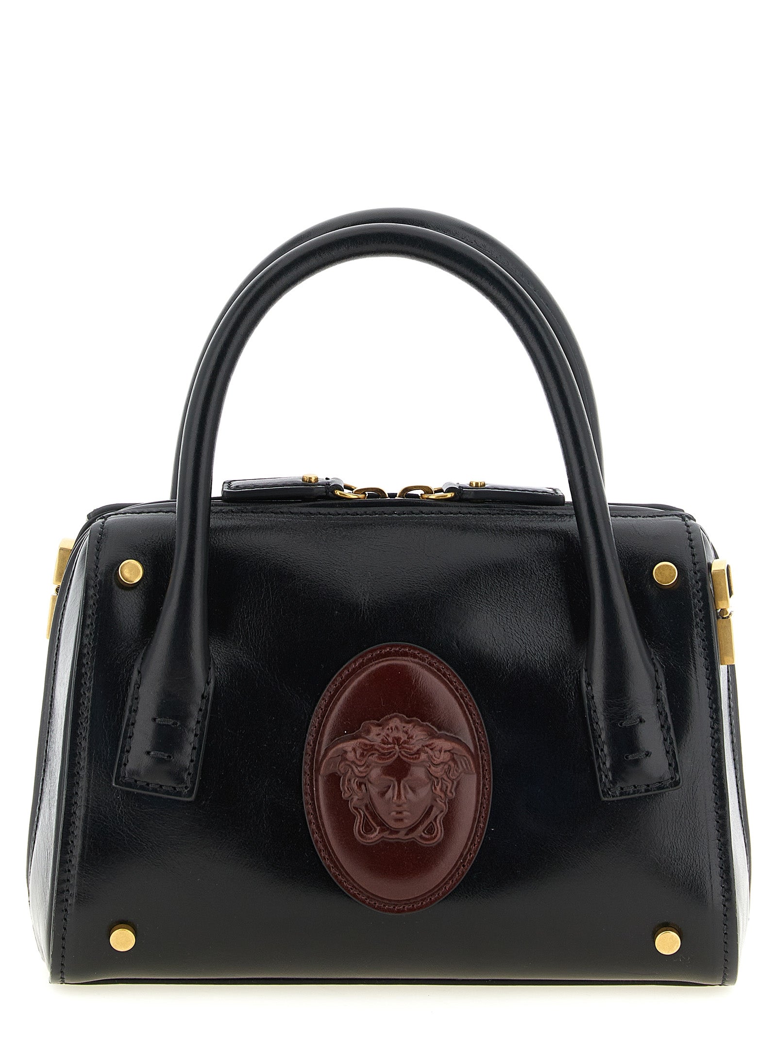 Versace Schwarze Kalbsleder-Handtasche