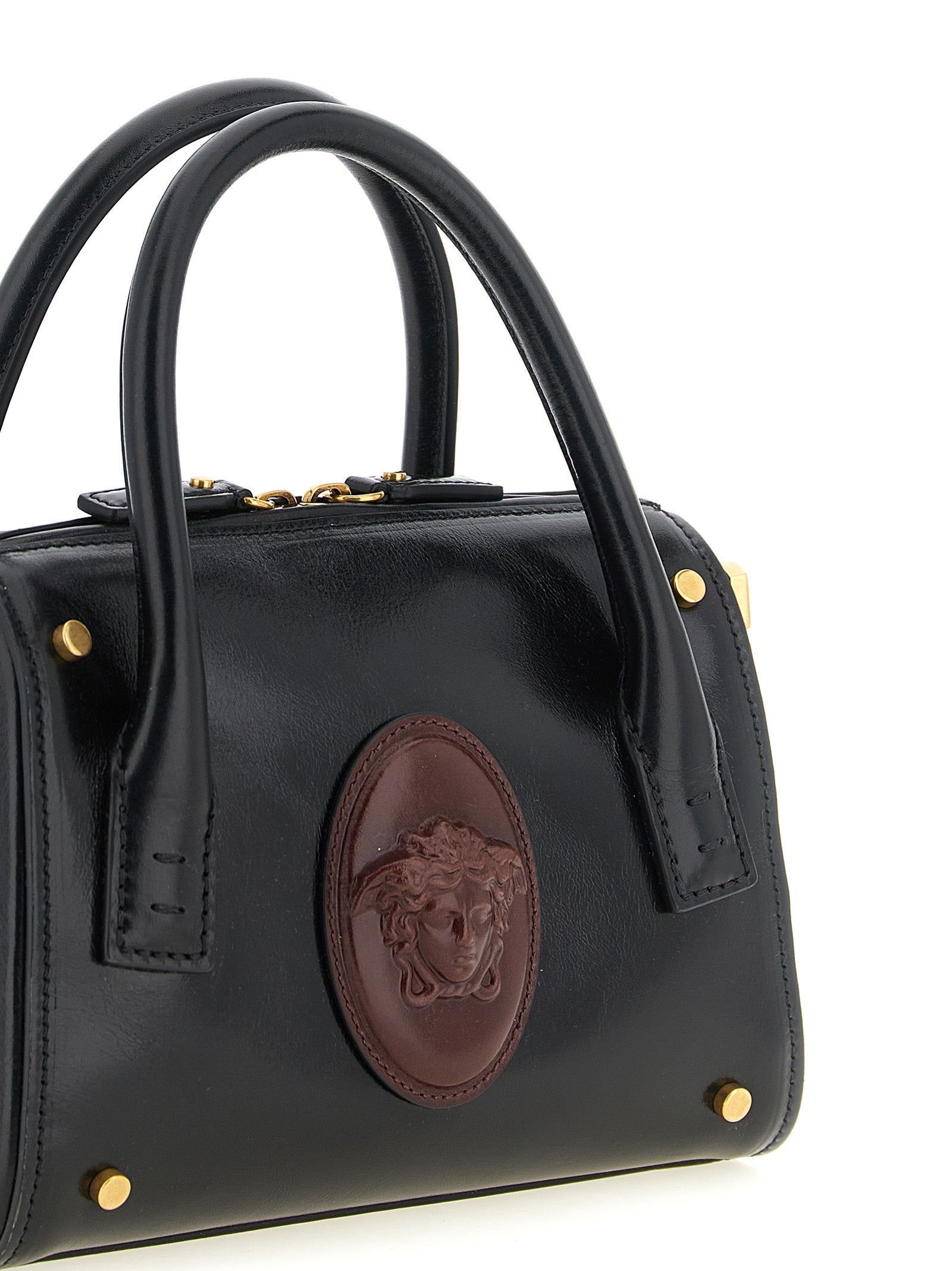 Versace Schwarze Kalbsleder-Handtasche