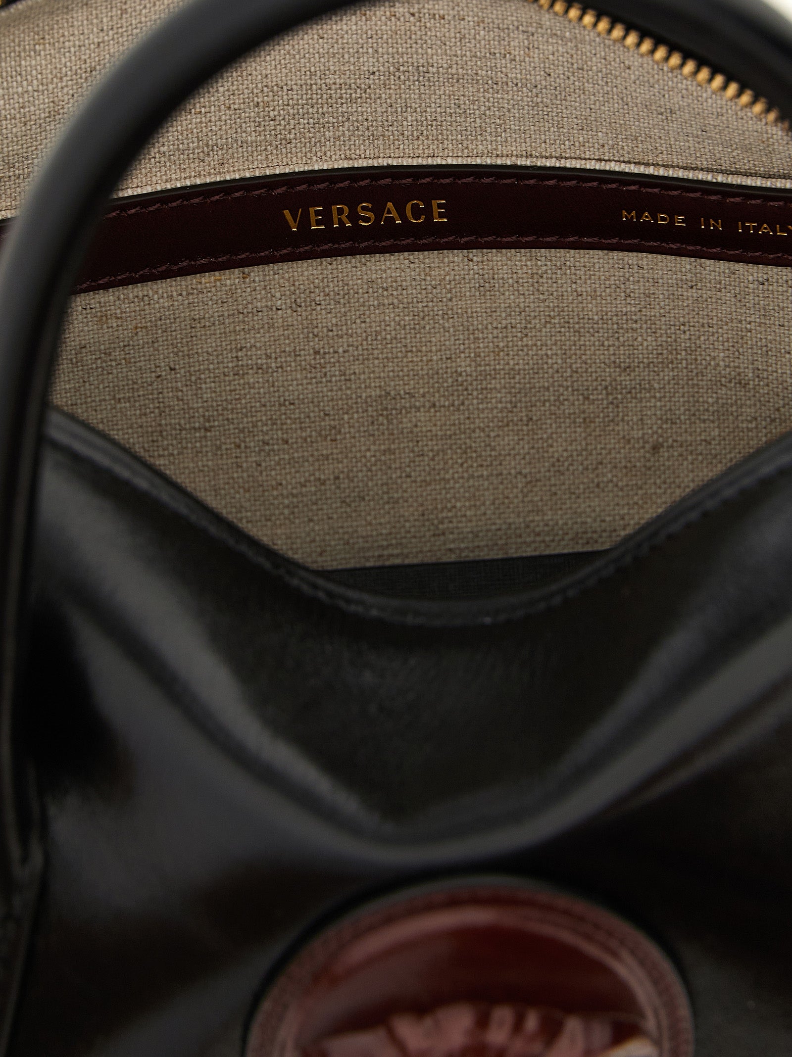 Versace Schwarze Kalbsleder-Handtasche