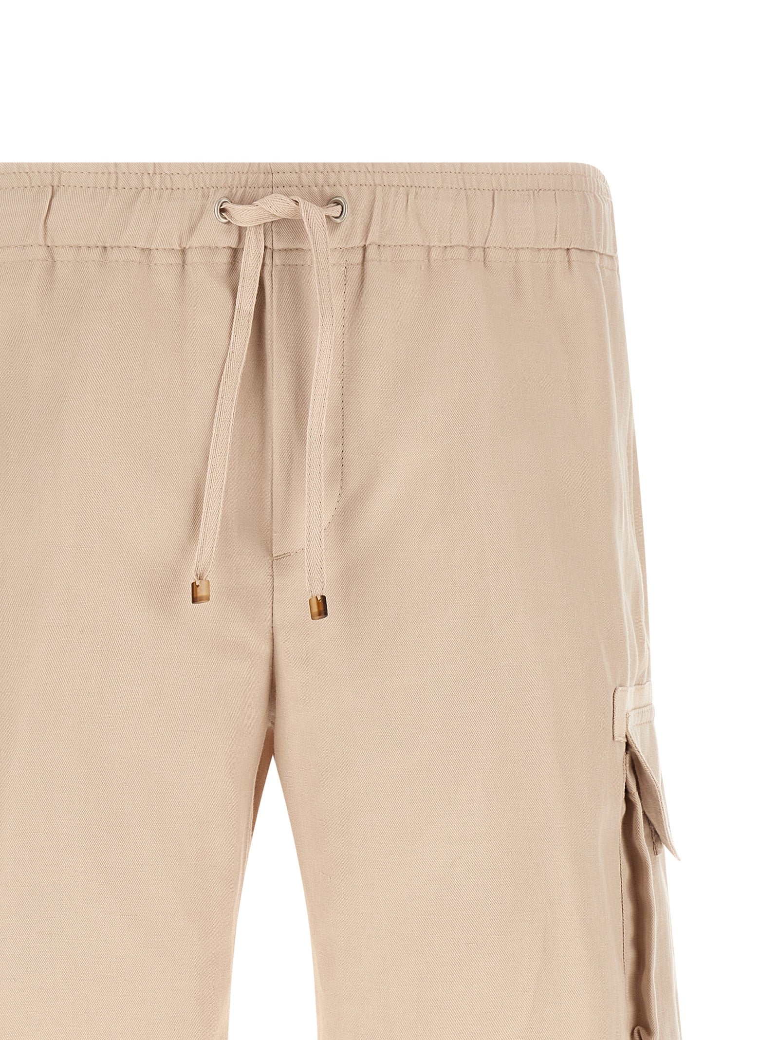 Brunello Cucinelli Beige Leinen Bermuda Shorts