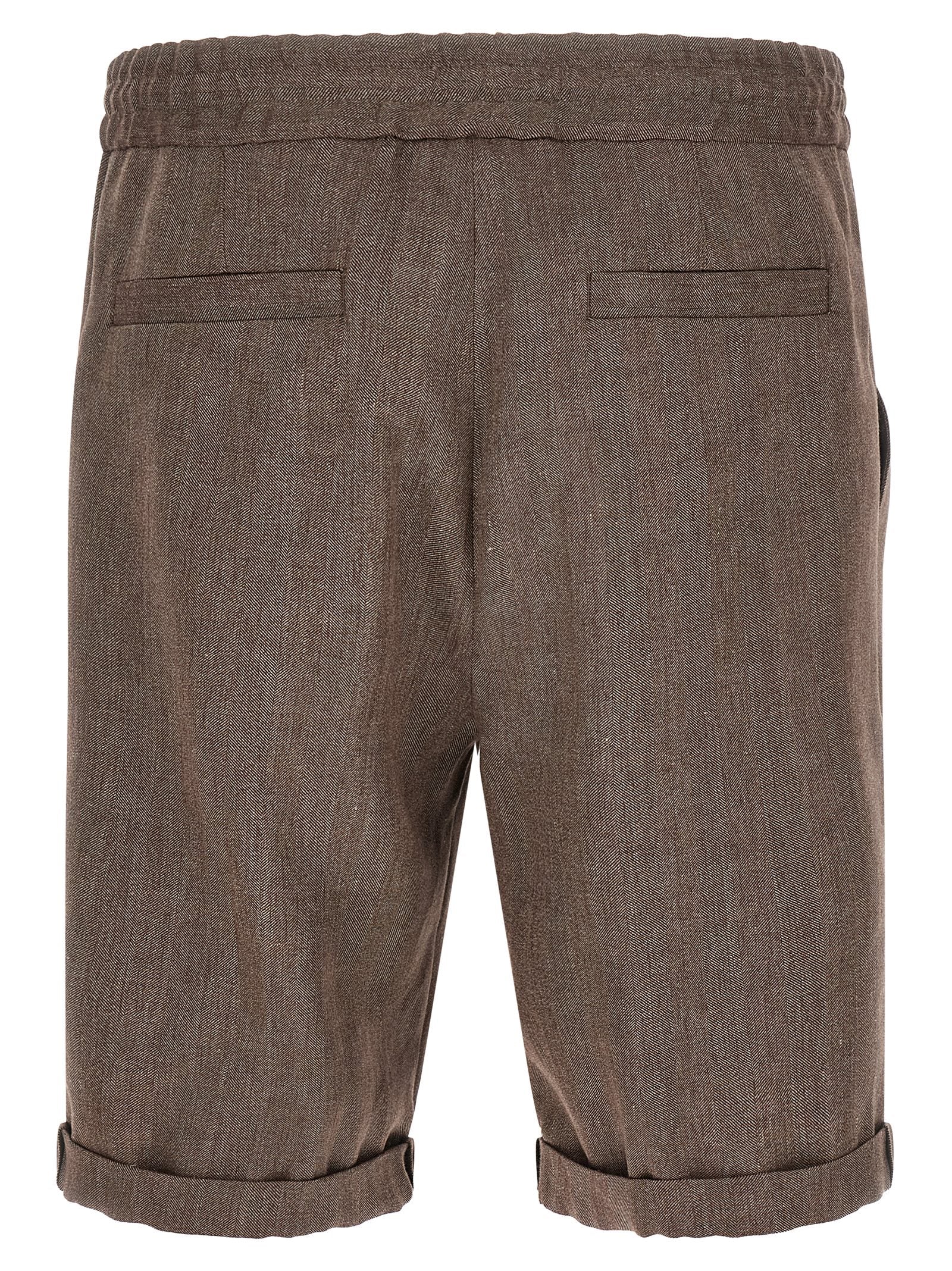 Brunello Cucinelli Braune Leinen-Bermudashorts