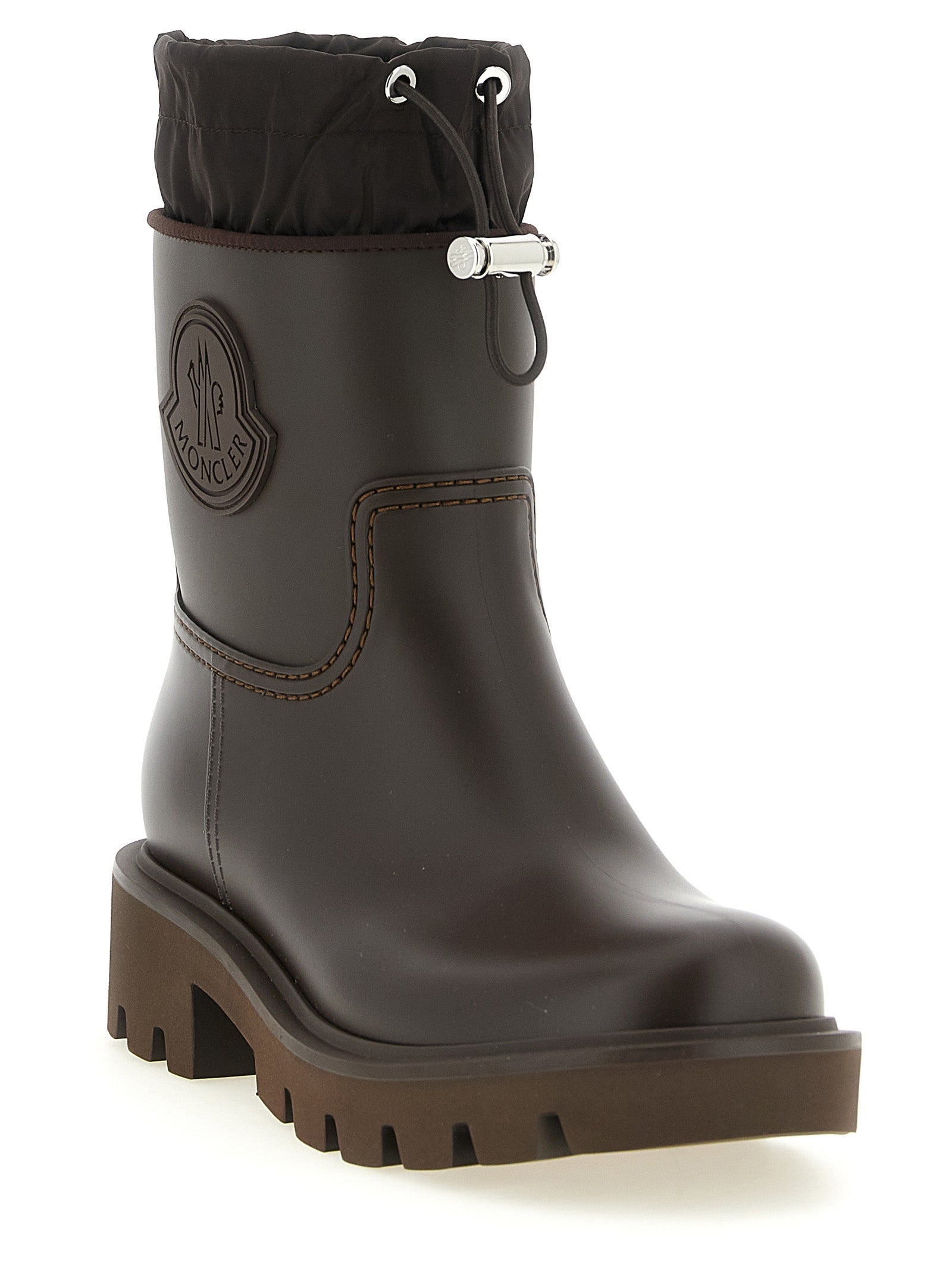 Moncler Braune PVC-Stiefeletten
