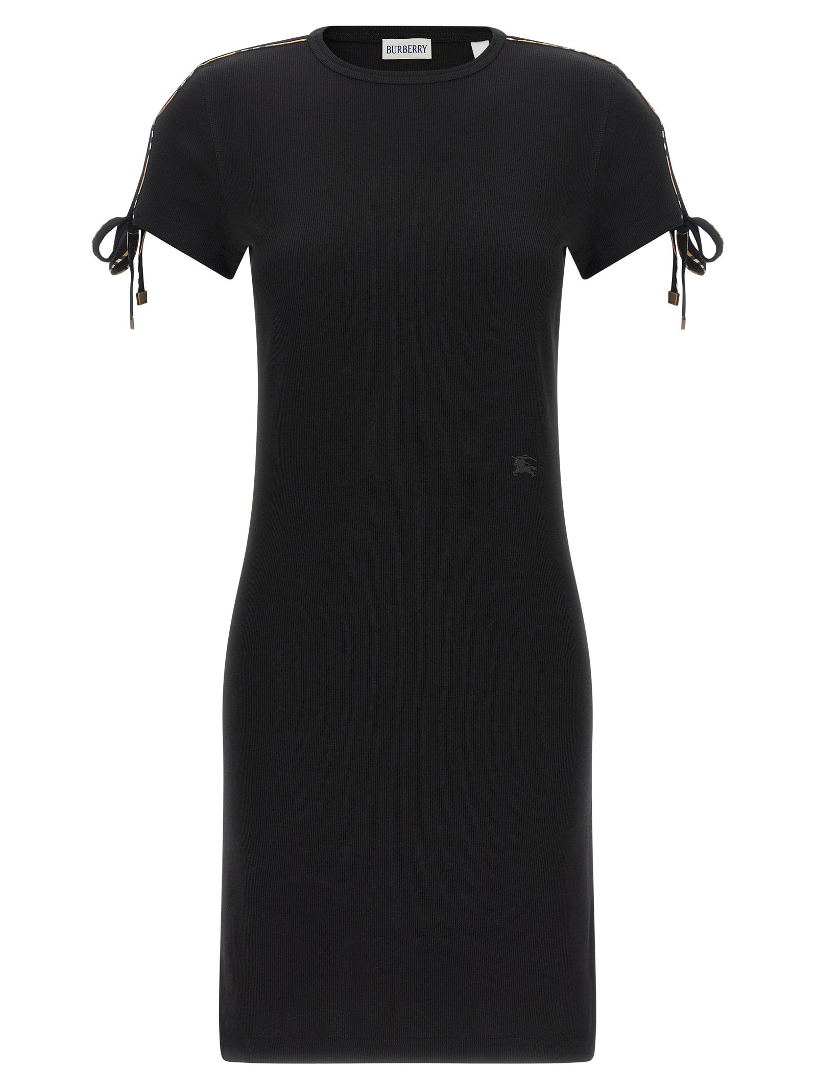Burberry Schwarzes kurzes Baumwollkleid
