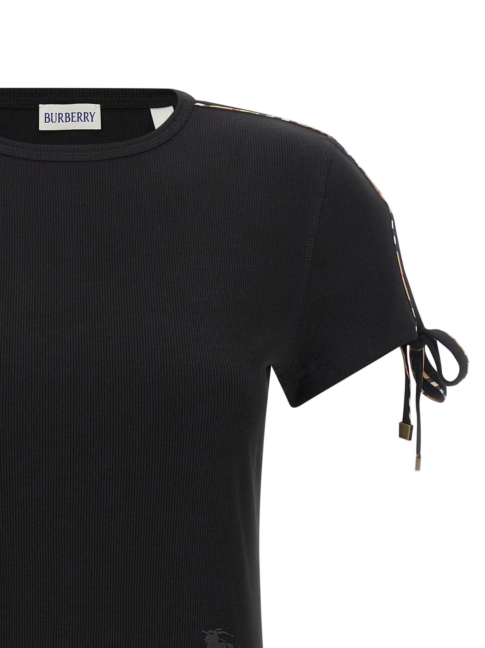 Burberry Schwarzes kurzes Baumwollkleid