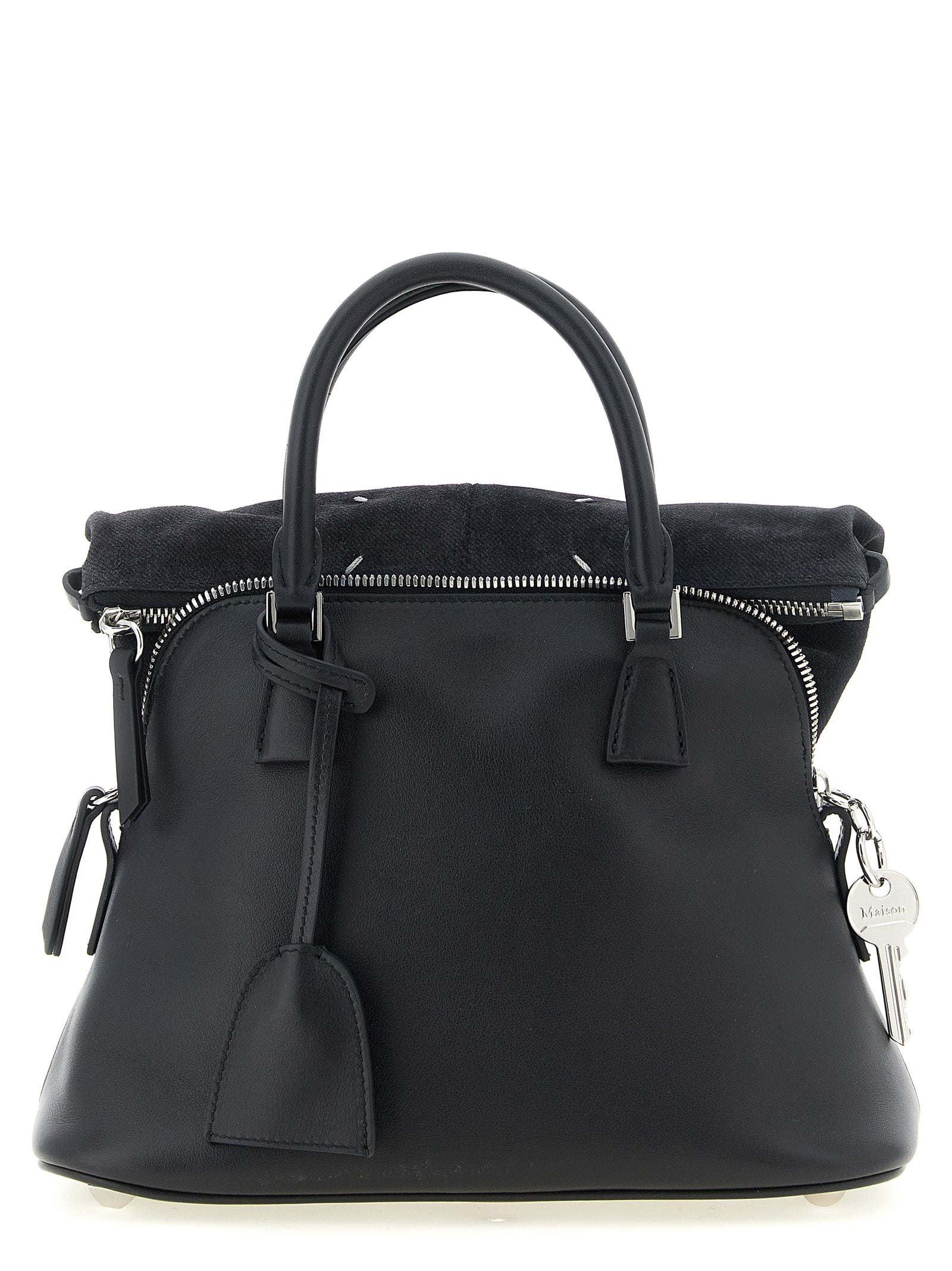 Maison Margiela Schwarze Kalbsleder-Schultertasche