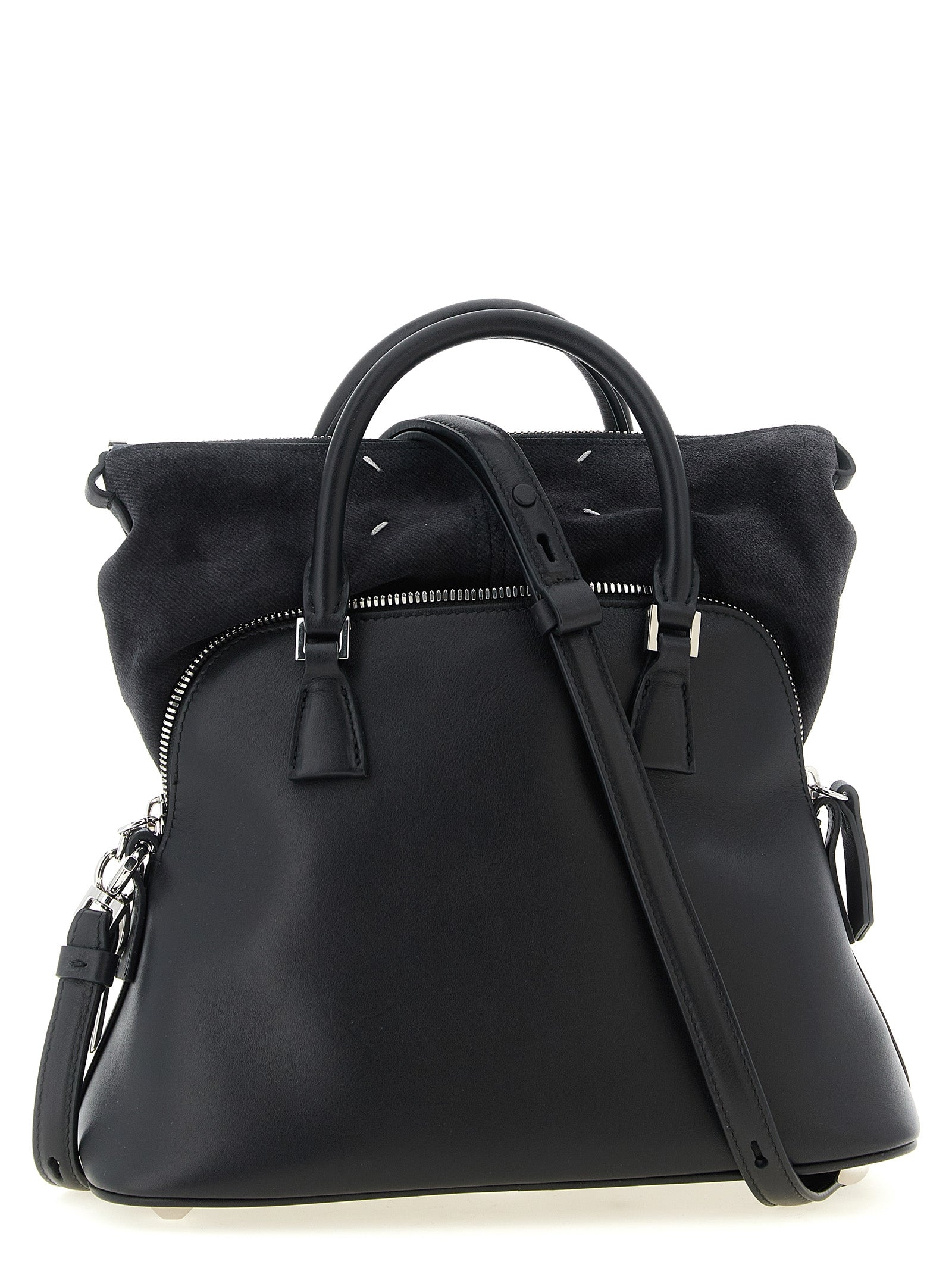 Maison Margiela Schwarze Kalbsleder-Schultertasche