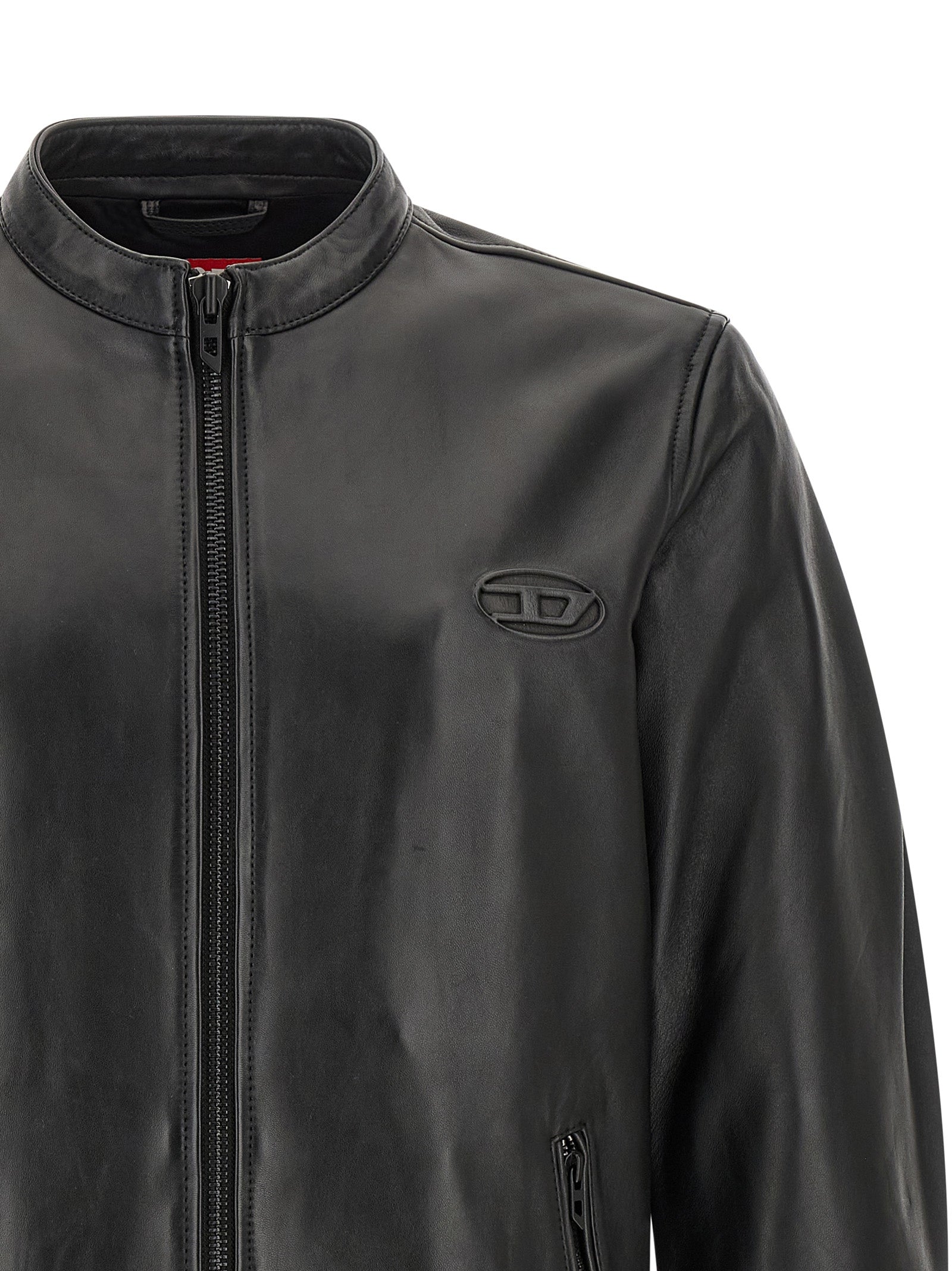 Diesel Schwarze Lammlederjacke