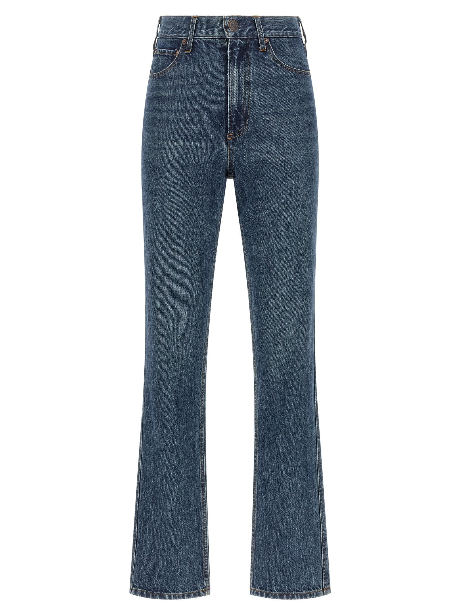 CO Blaue Baumwoll-Jeans mit ausgestelltem Bein