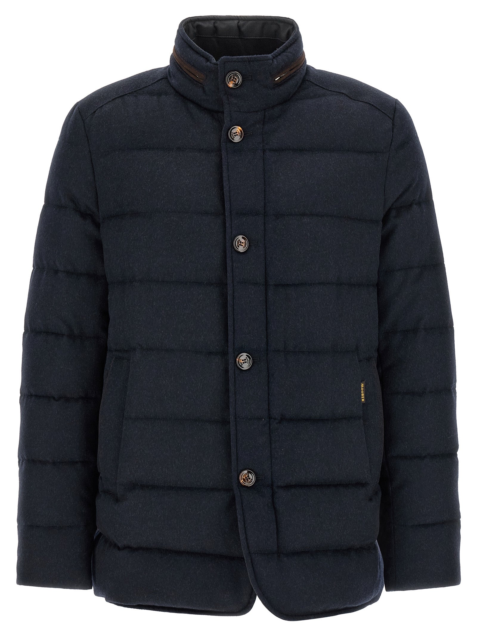 MooRER Blaue Wolljacke in voller Länge