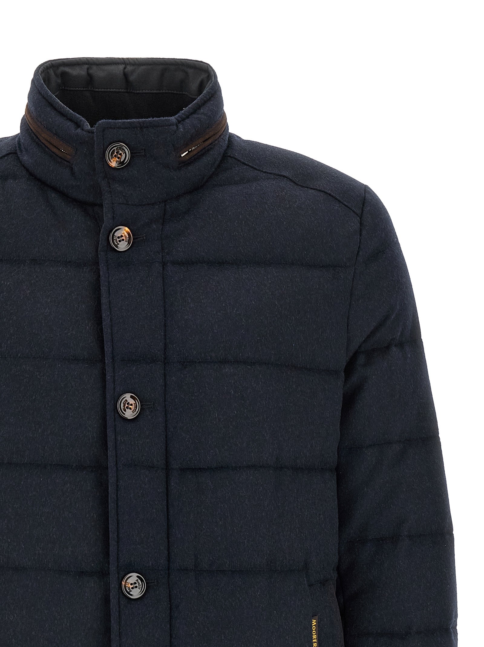 MooRER Blaue Wolljacke in voller Länge