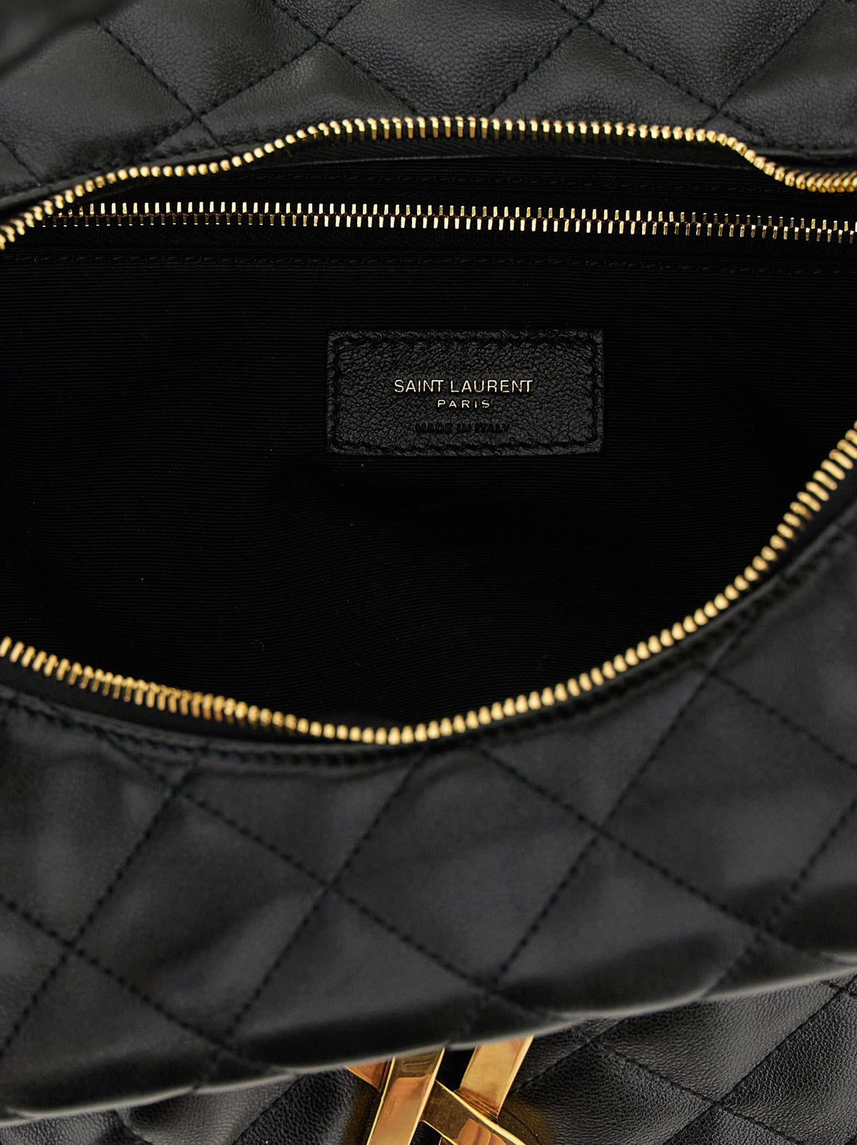 Saint Laurent Schwarze Lammleder-Schultertasche