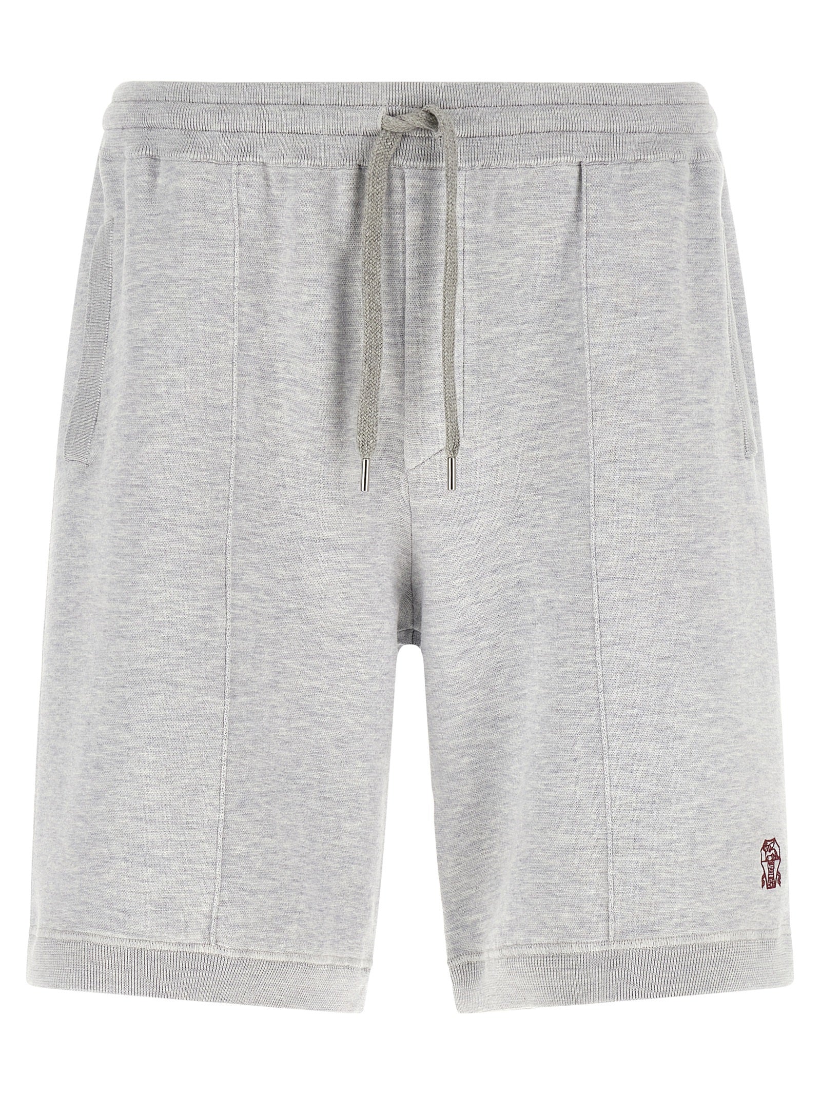 Brunello Cucinelli Graue Seiden-Bermudashorts