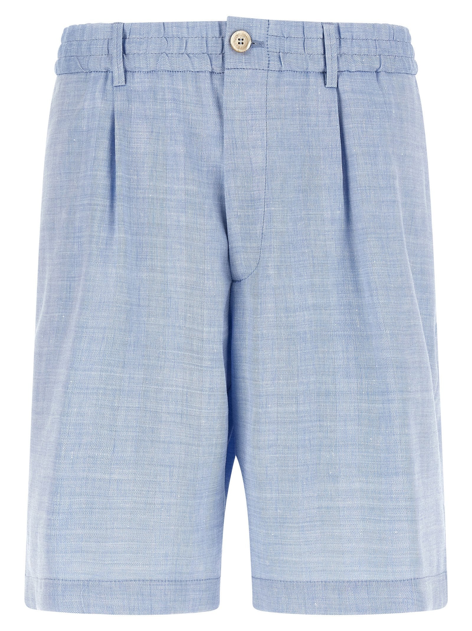Brunello Cucinelli Blaue Leinen-Bermudashorts