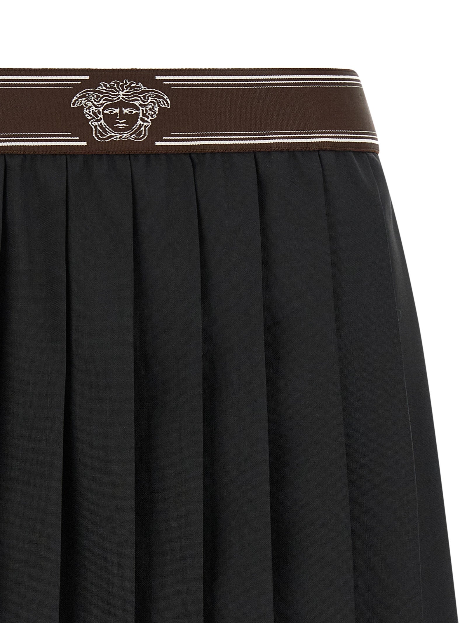 Versace Schwarzer Woll-Maxirock