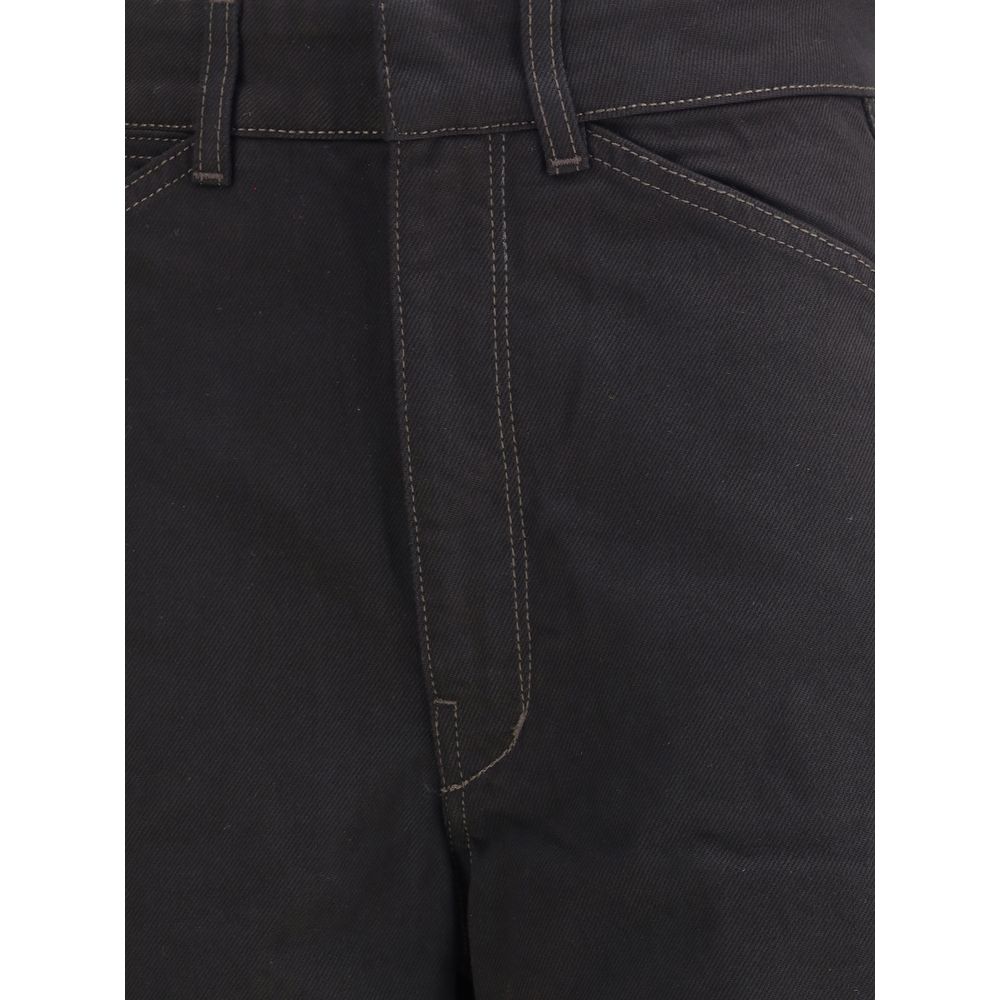 Lemaire Schwarze Baumwoll-Freizeithose