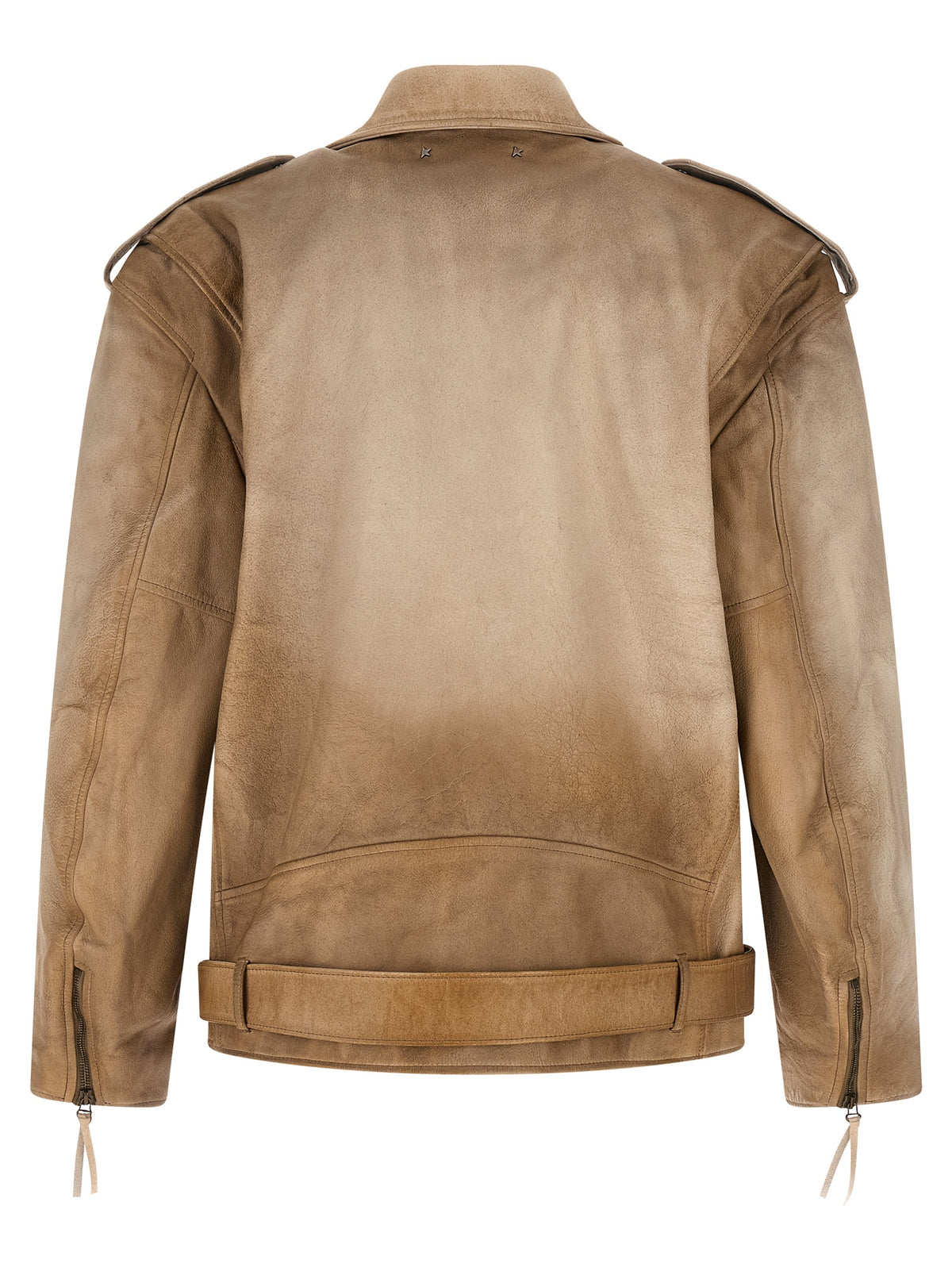 Golden Goose Beige Büffelleder Lederjacke