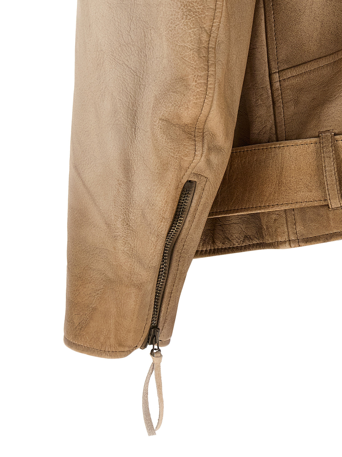 Golden Goose Beige Büffelleder Lederjacke
