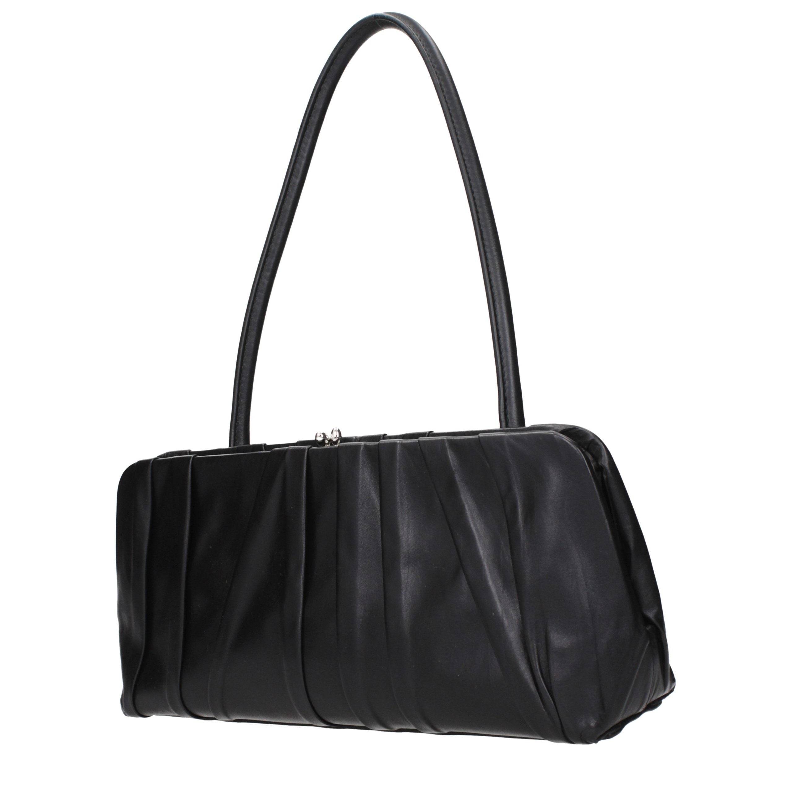 Jil Sander Schwarze Leder Umhängetasche